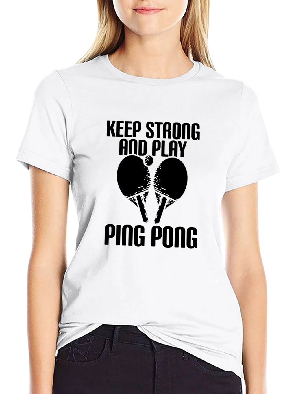 Keep Strong and Play Ping Pong Graphic Tee