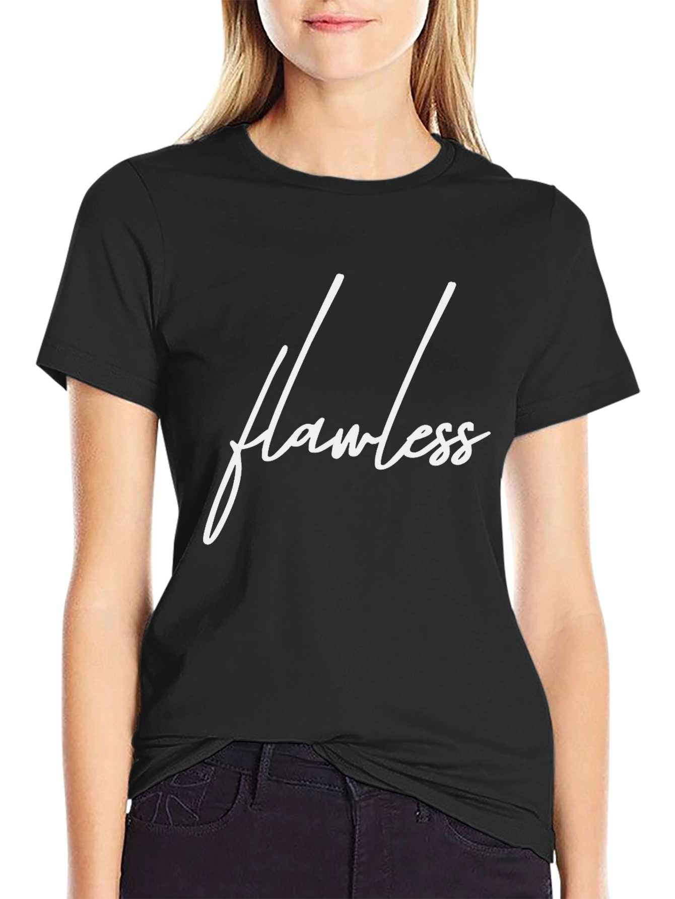 Flawless Graphic Tee - Stylish Black T-Shirt