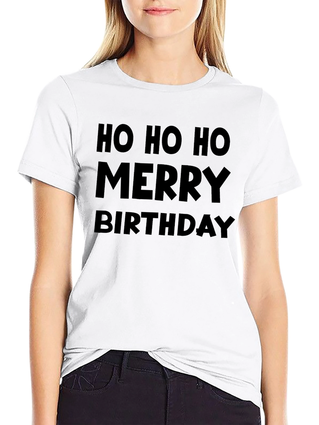 Ho Ho Ho Merry Birthday Black T-Shirt