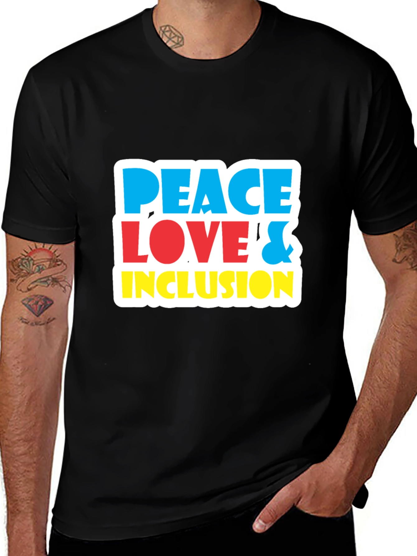 Peace Love & Inclusion T-Shirt - Bold Graphic Tee
