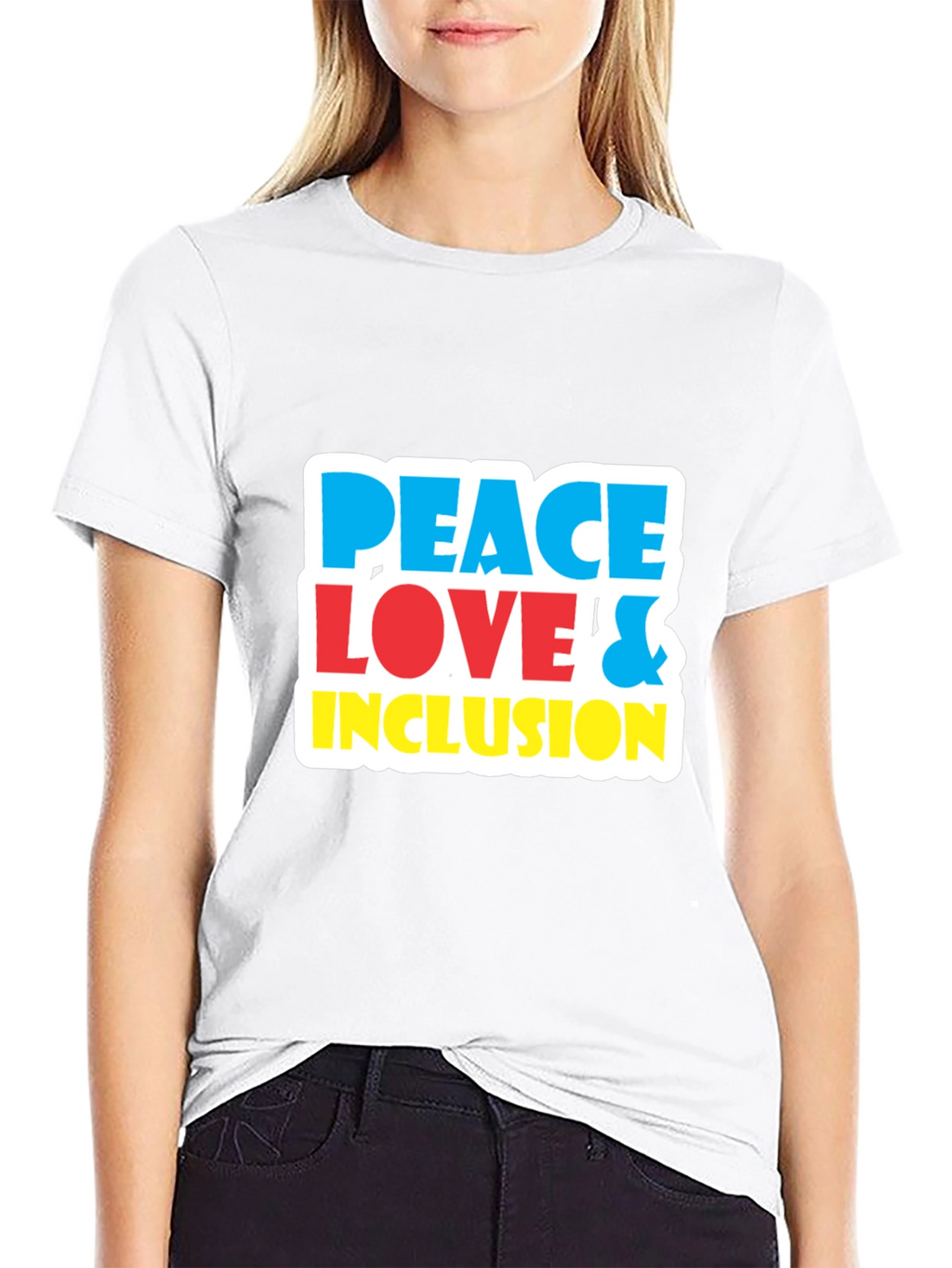 Peace Love & Inclusion T-Shirt - Bold Graphic Tee
