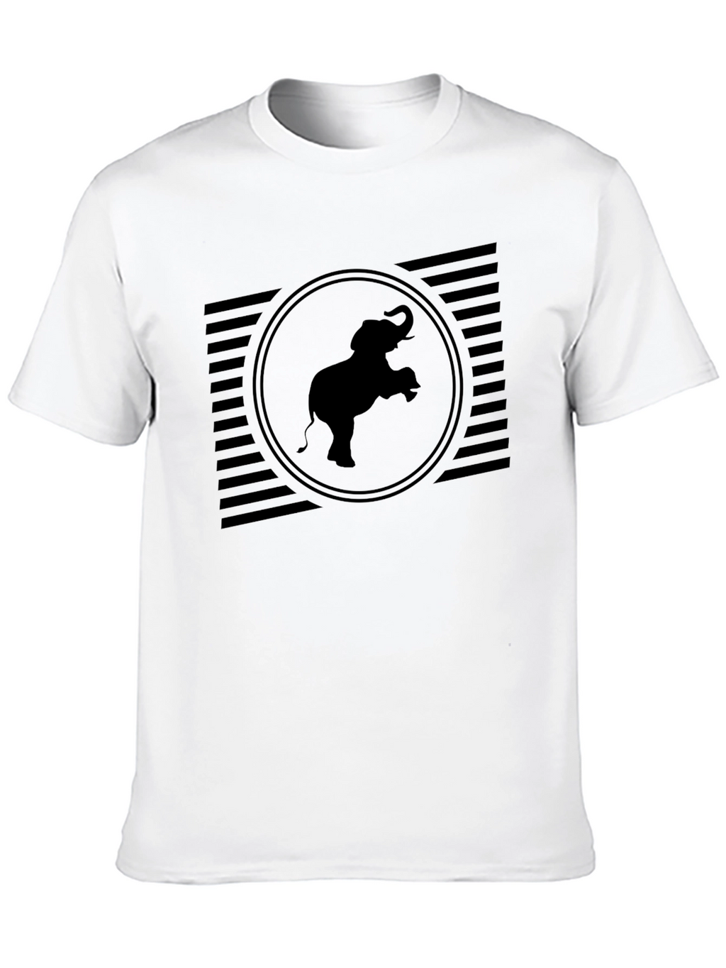 Elephant Graphic Tee - Black Crew Neck Shirt
