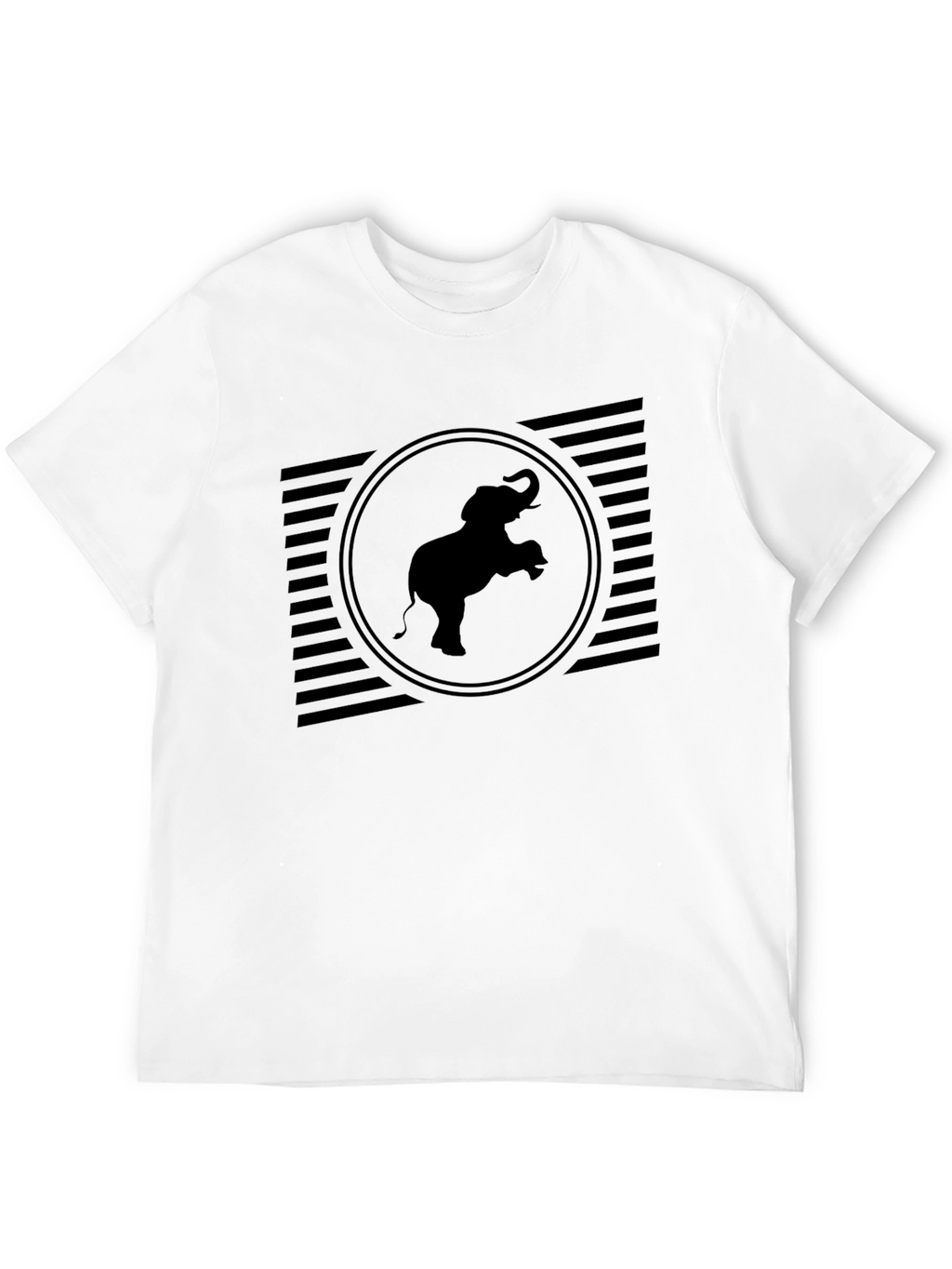 Elephant Graphic Tee - Black Crew Neck Shirt
