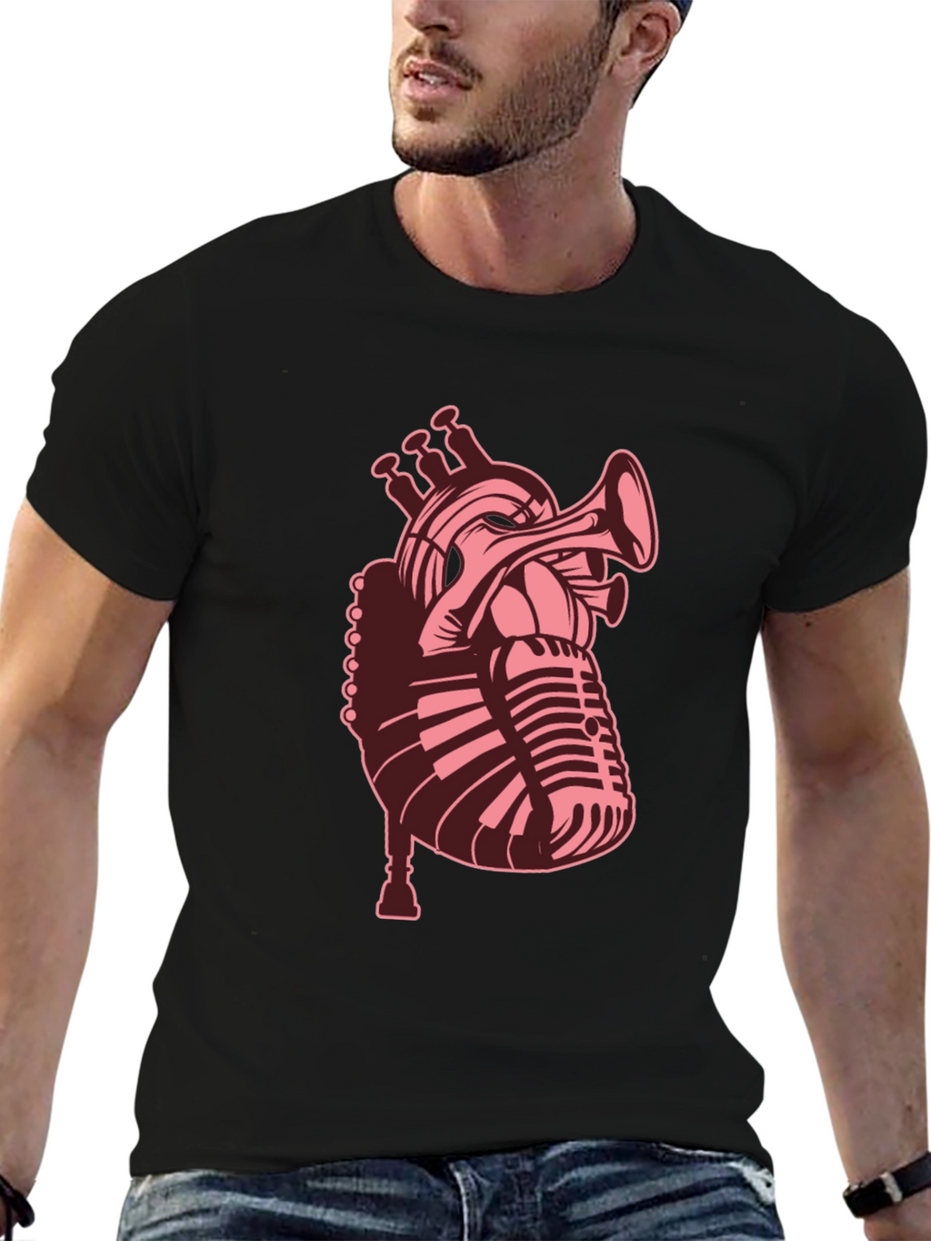 Musical Heart T-Shirt - Stylish Graphic Tee