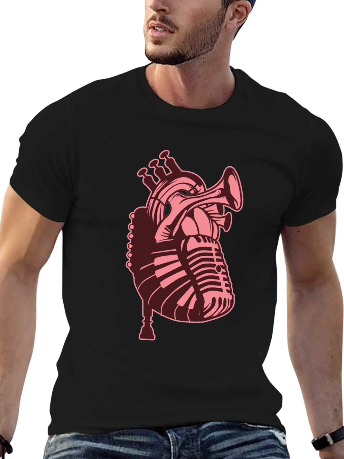 Musical Heart T-Shirt - Stylish Graphic Tee
