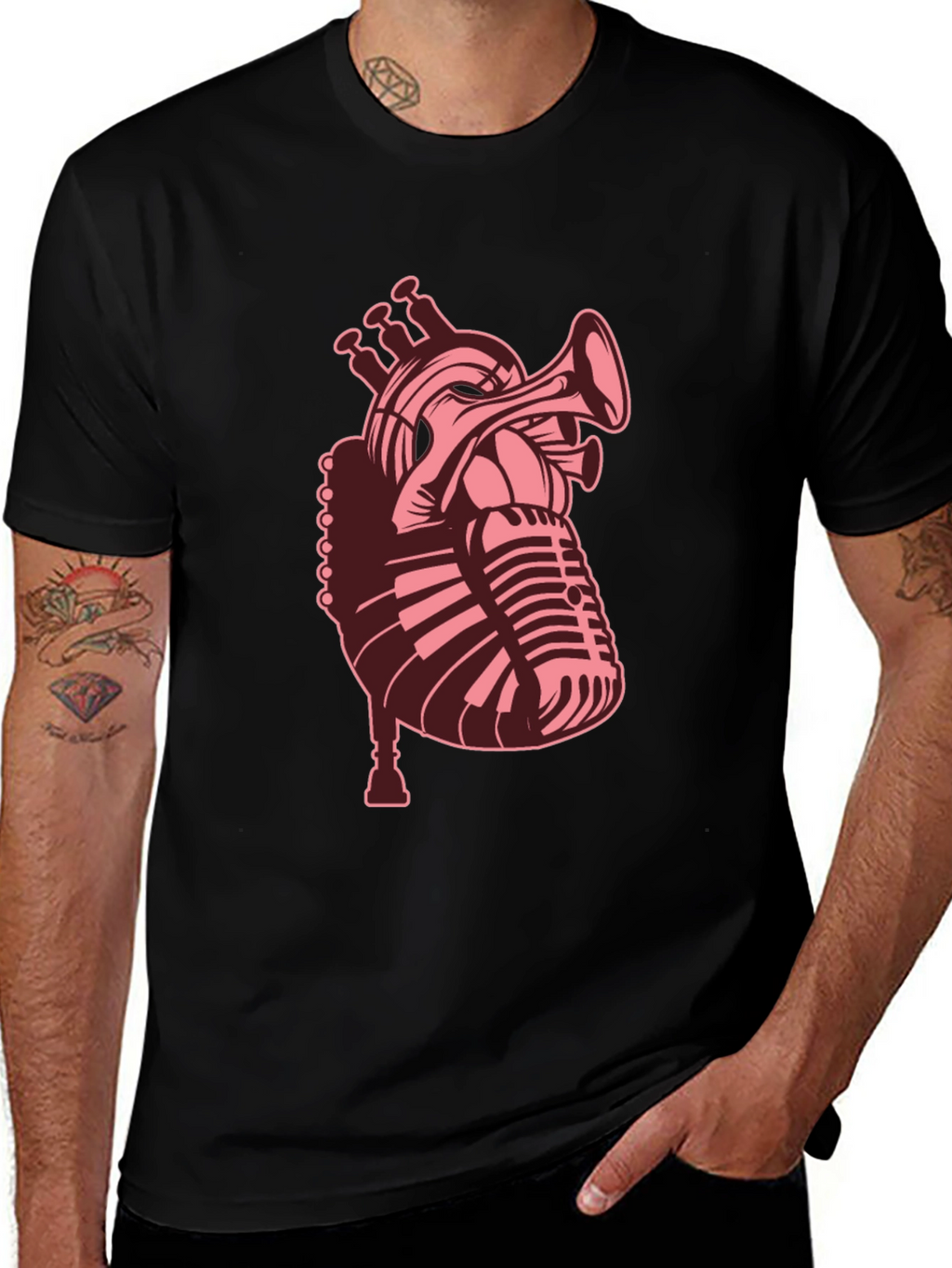 Musical Heart T-Shirt - Stylish Graphic Tee