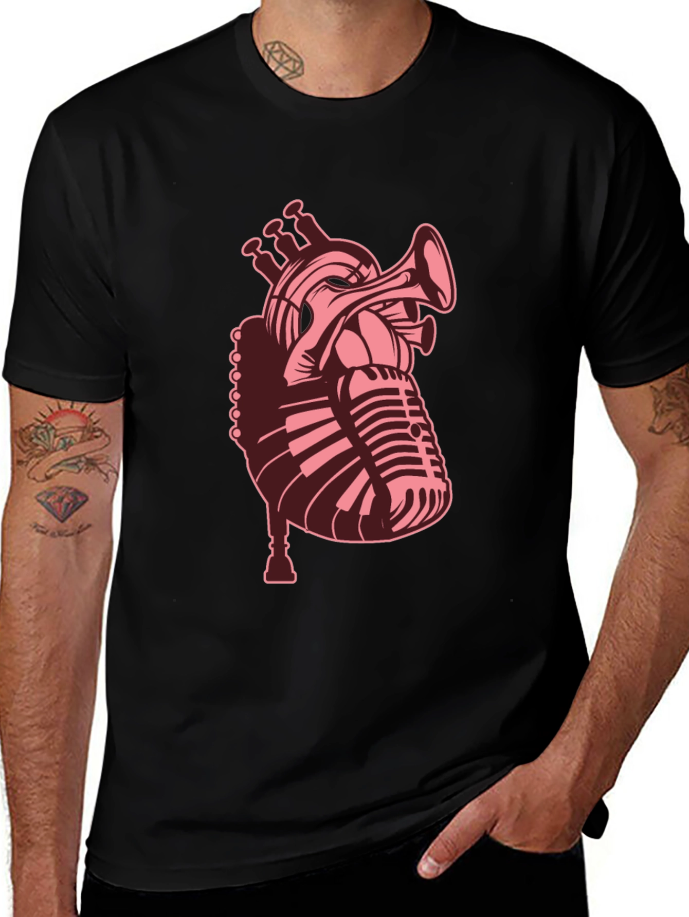 Musical Heart T-Shirt - Stylish Graphic Tee