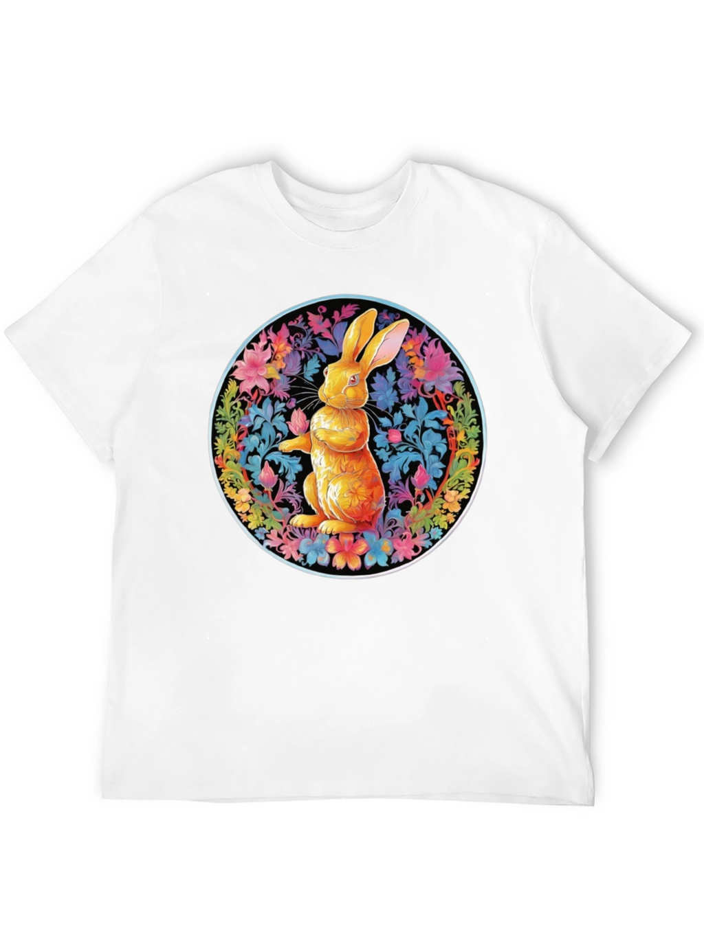 Floral Rabbit Graphic Tee - Easter Spring T-Shirt