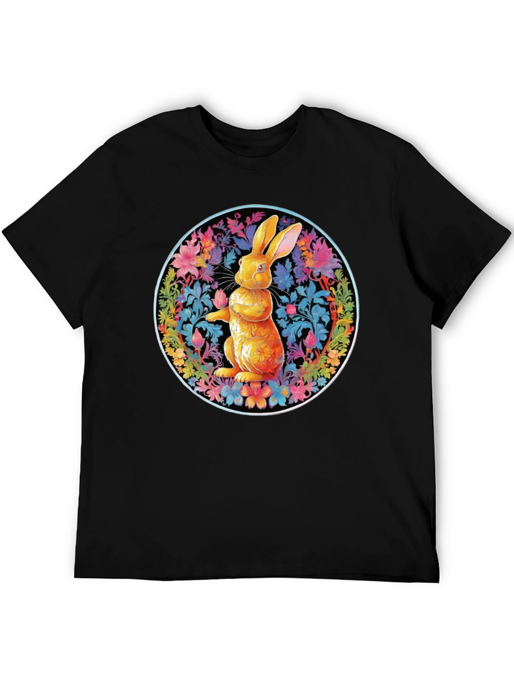 Floral Rabbit Graphic Tee - Easter Spring T-Shirt