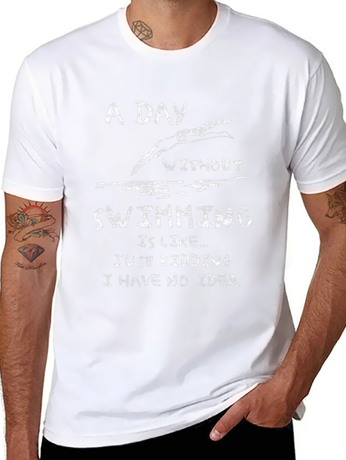 Funny Swimming T-Shirt - A Day Without Swimming
