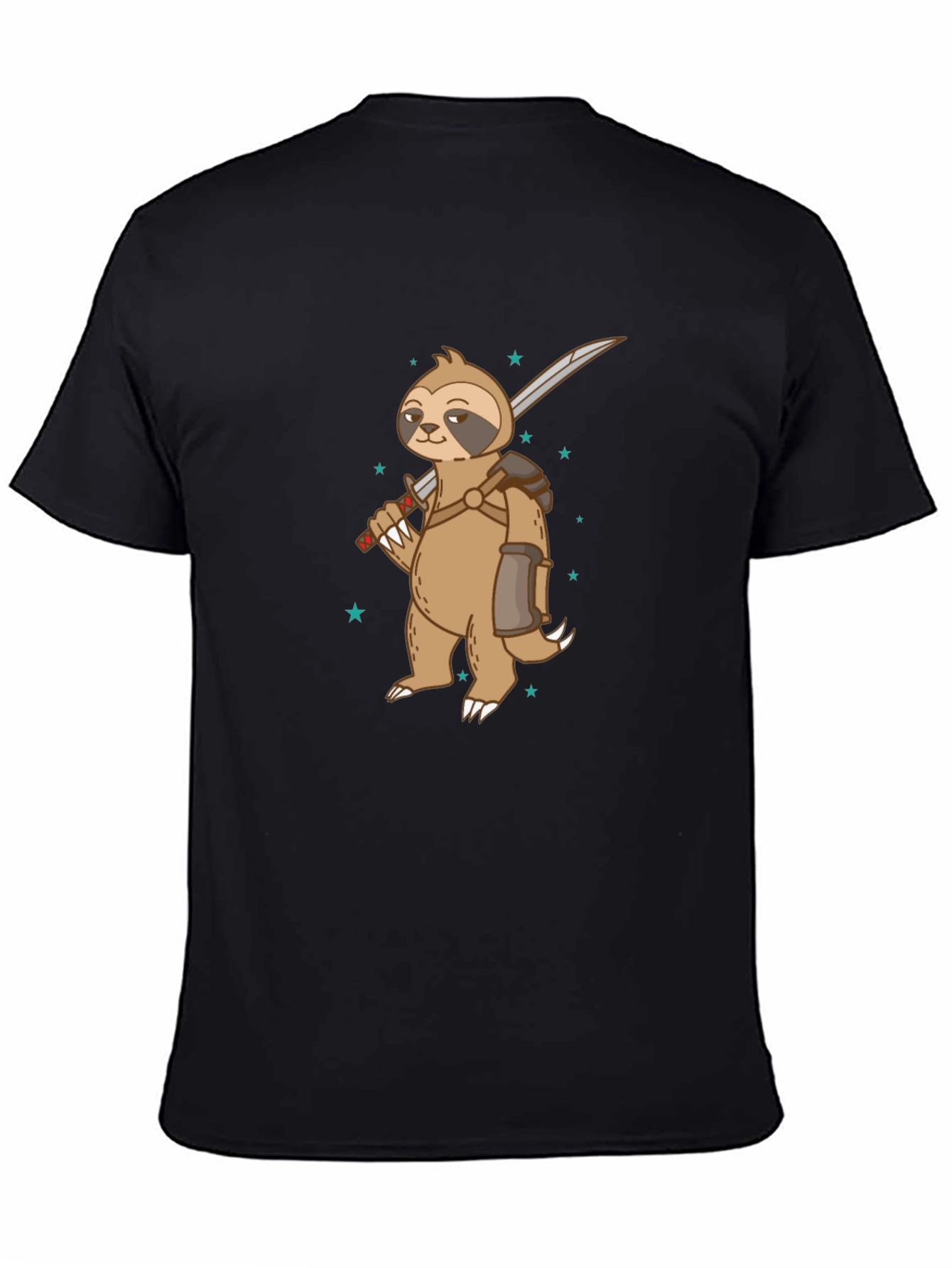Sloth Warrior Graphic Tee - Black