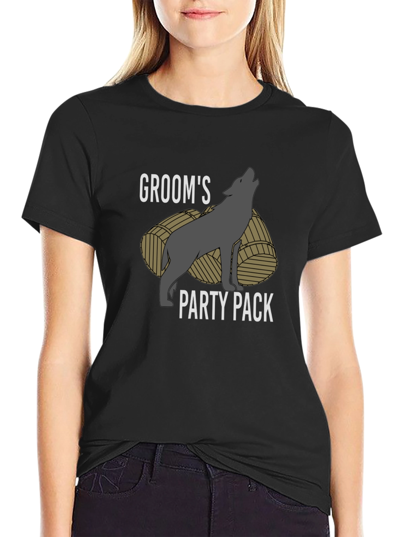 Grooms Party Pack T-Shirt - Wolf Design