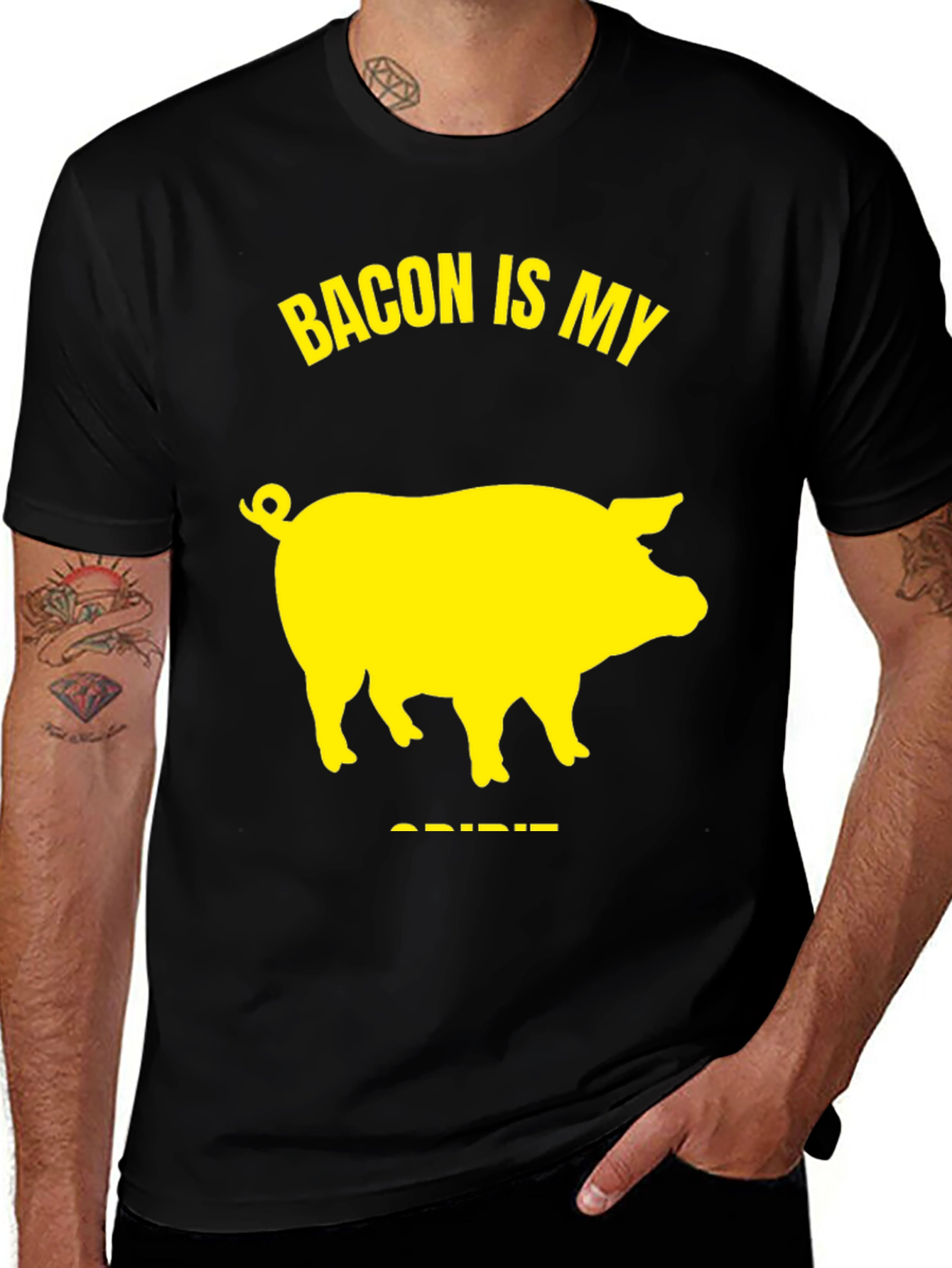 Bacon Is My Spirit Animal T-Shirt - Black