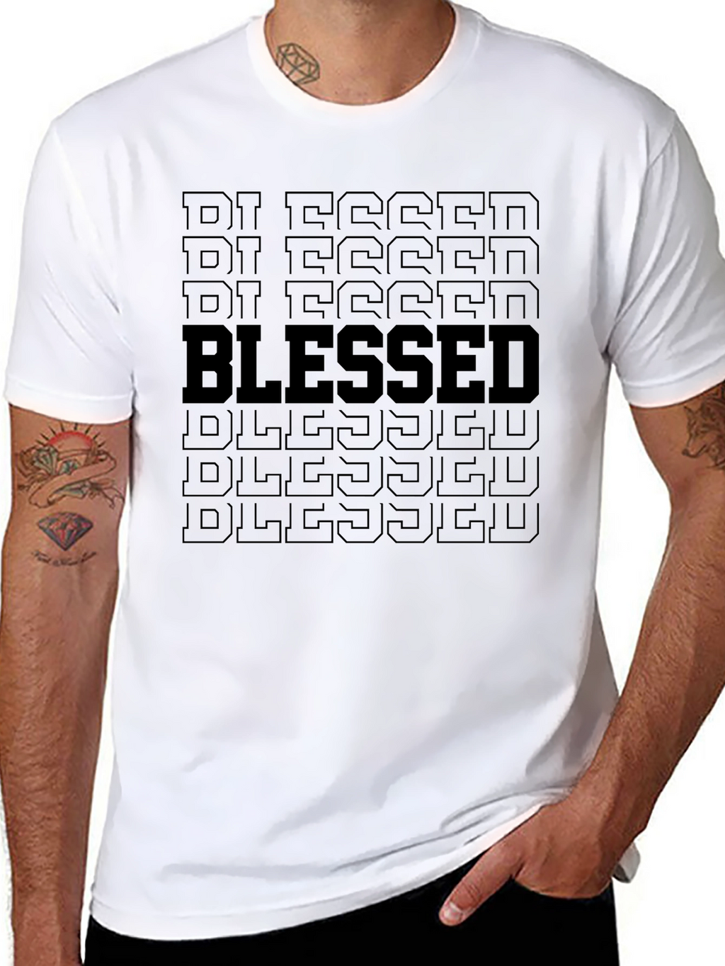 Blessed Graphic Print T-Shirt - Mens