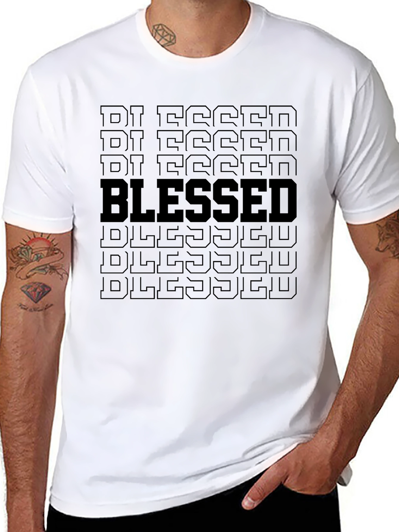Blessed Graphic Print T-Shirt - Mens