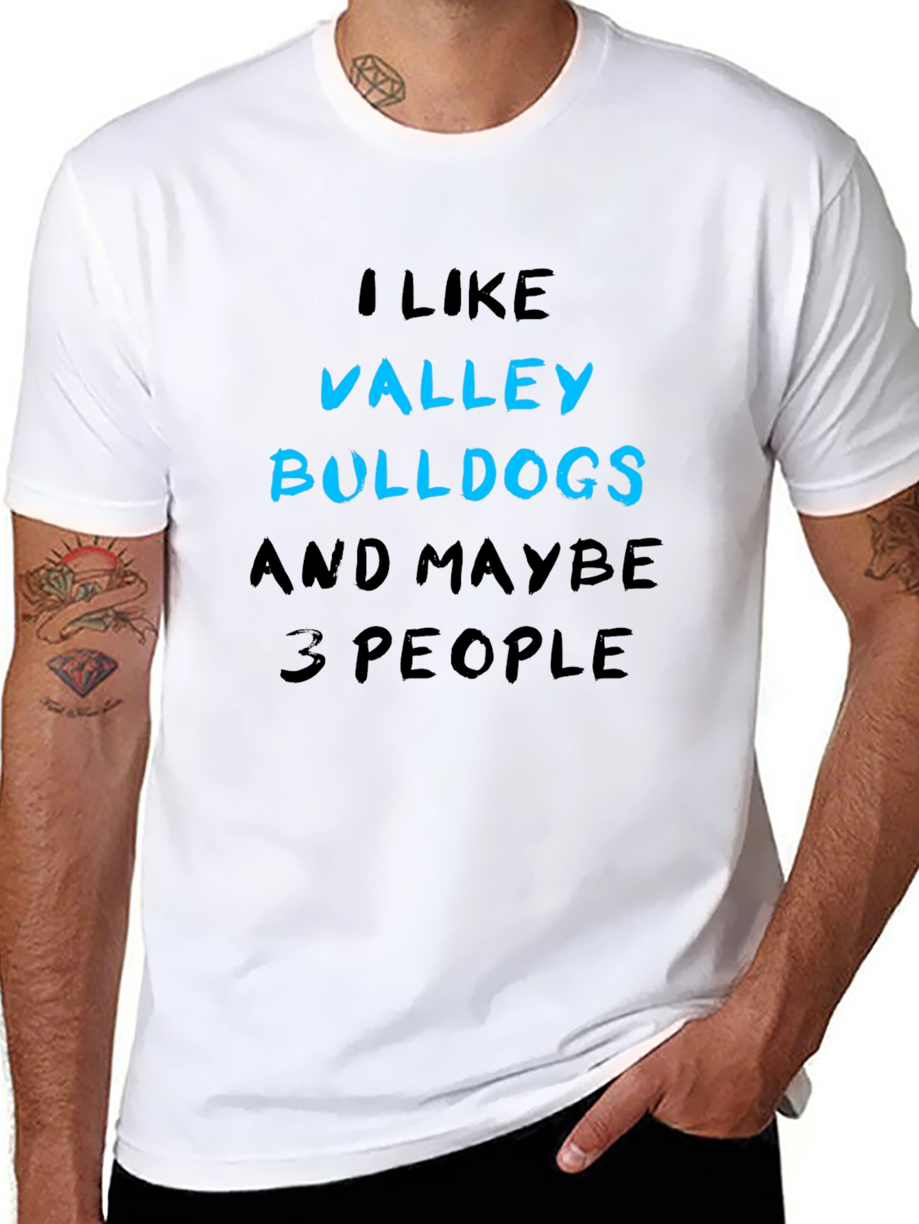 Valley Bulldogs Graphic Tee - I Like Bulldogs & Maybe 3 People
