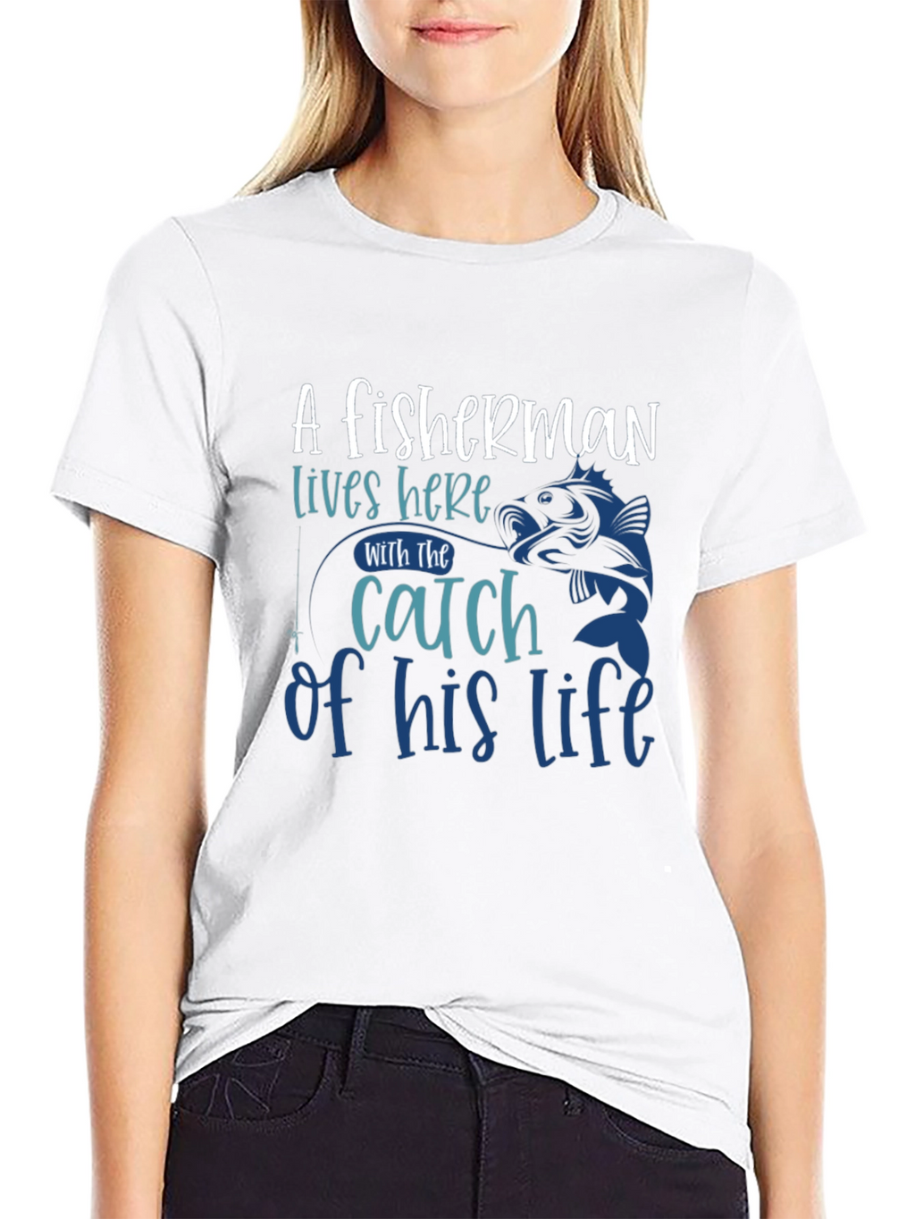 Fishermans Catch Graphic Tee - Stylish Black T-Shirt