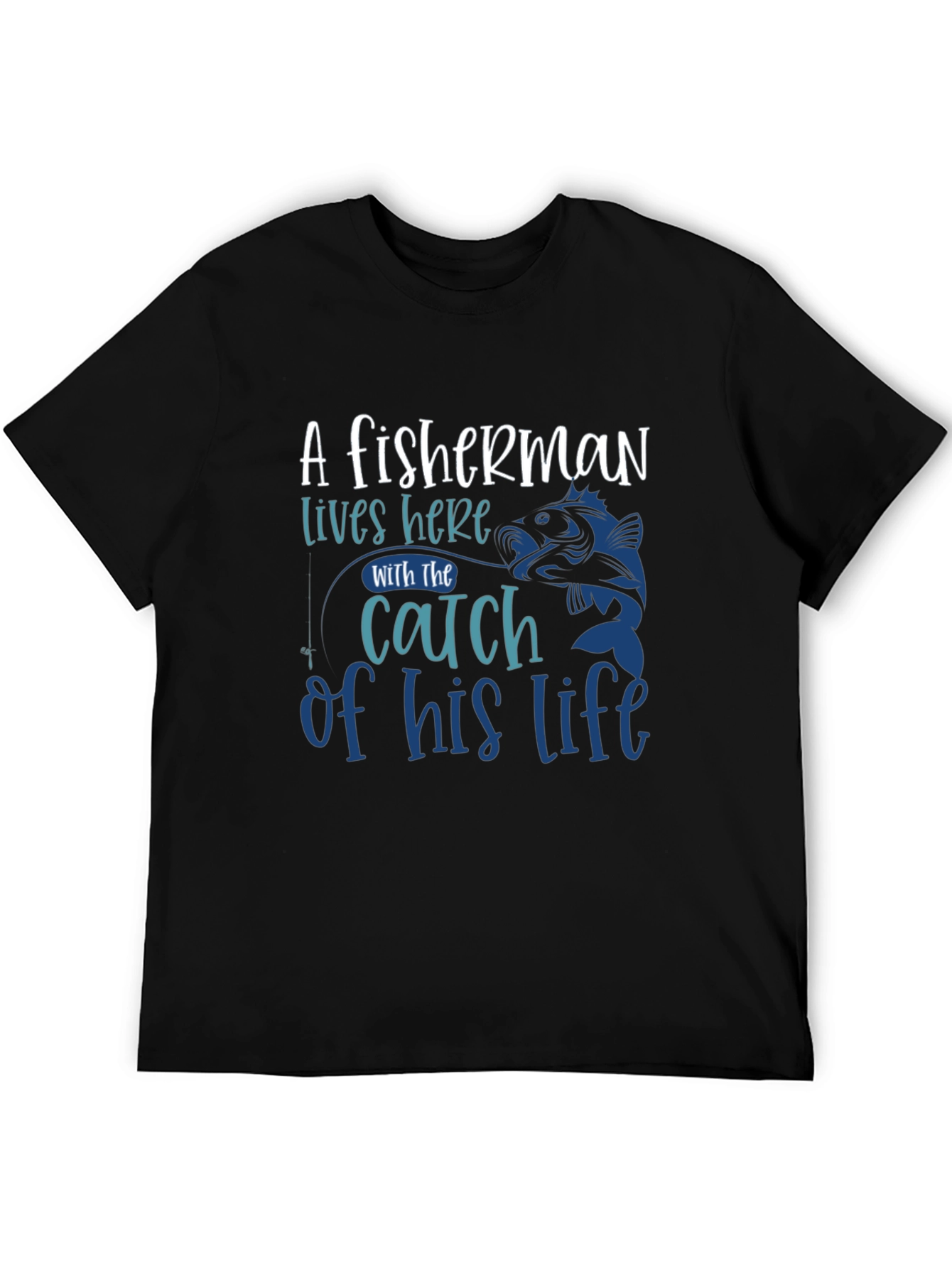 Fishermans Catch Graphic Tee - Stylish Black T-Shirt
