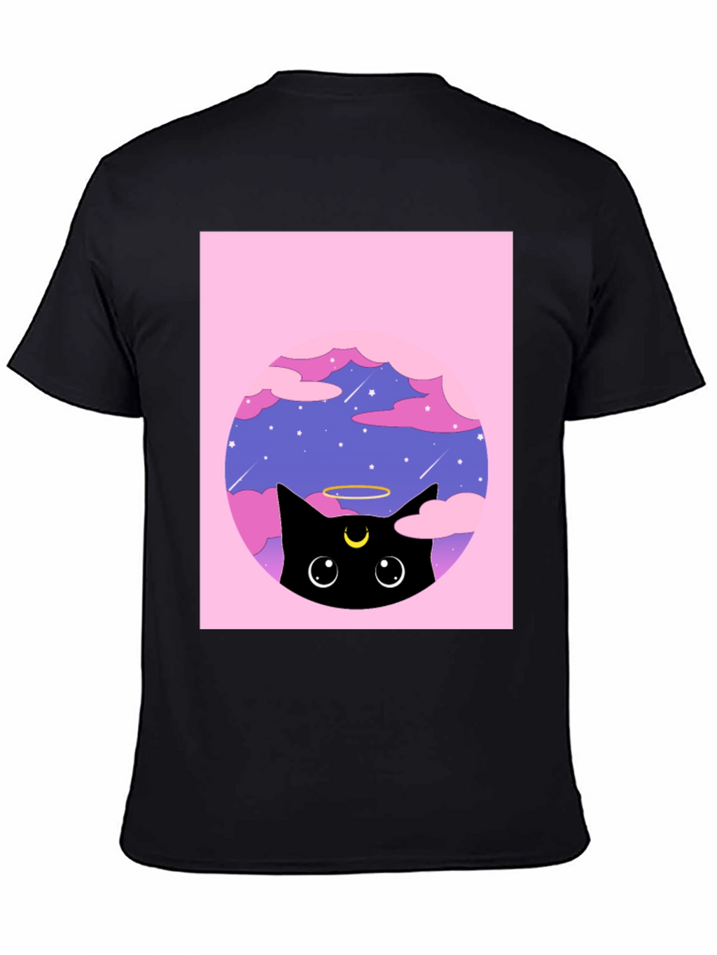 Black Cat in Clouds Graphic Tee