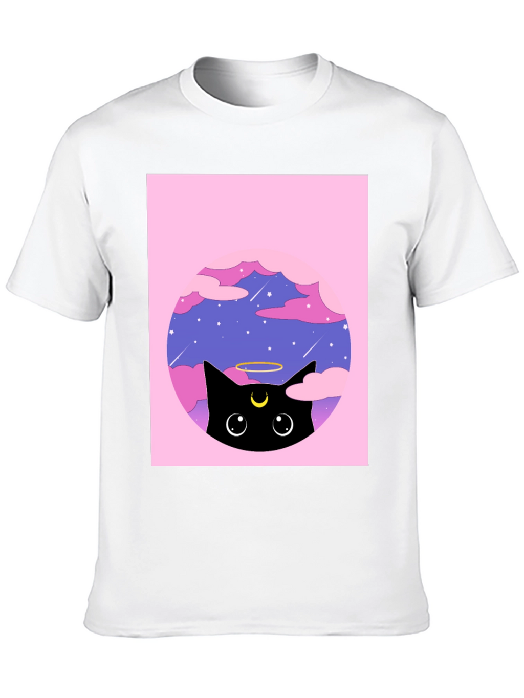 Black Cat in Clouds Graphic Tee
