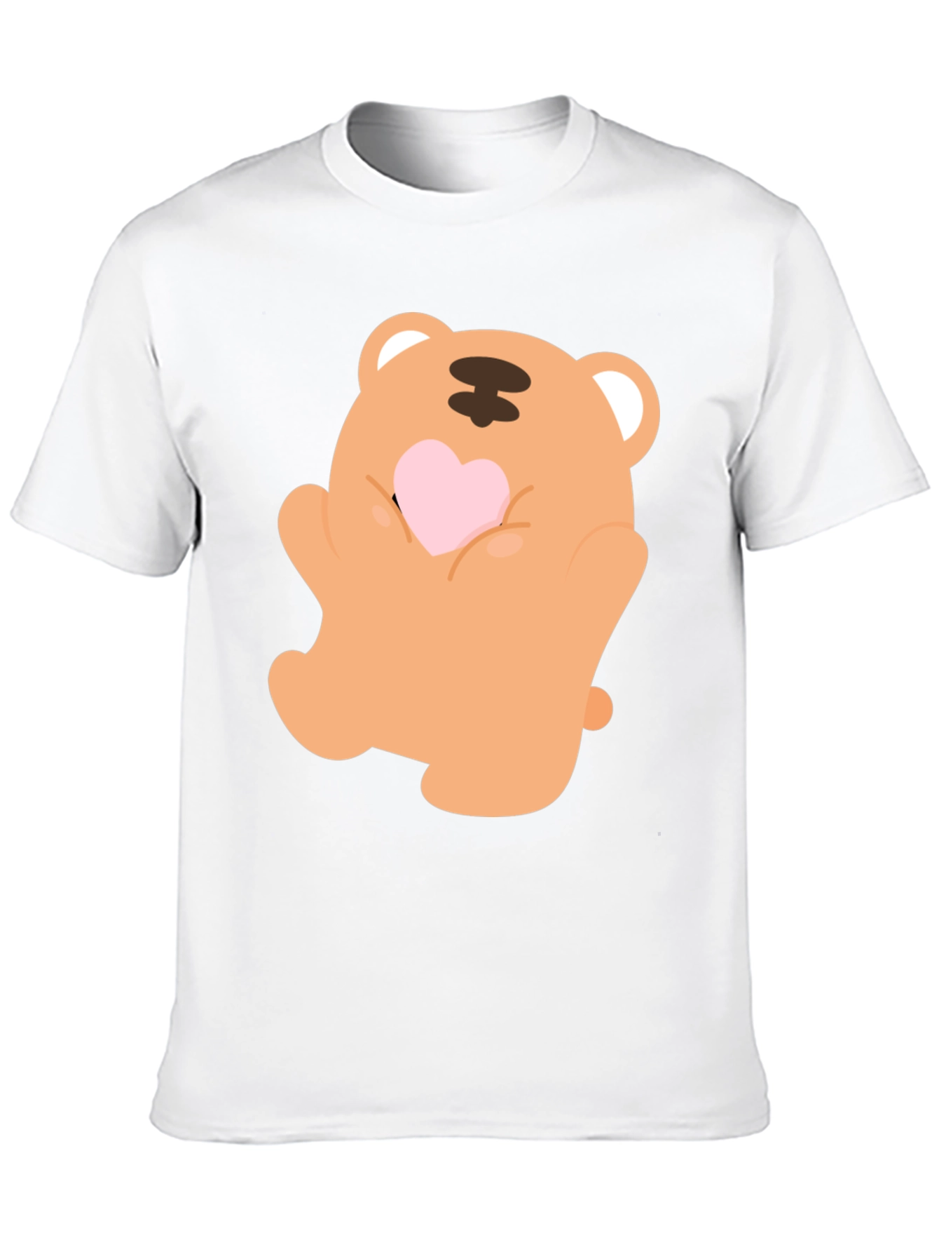 Cute Bear Holding Heart Graphic Tee