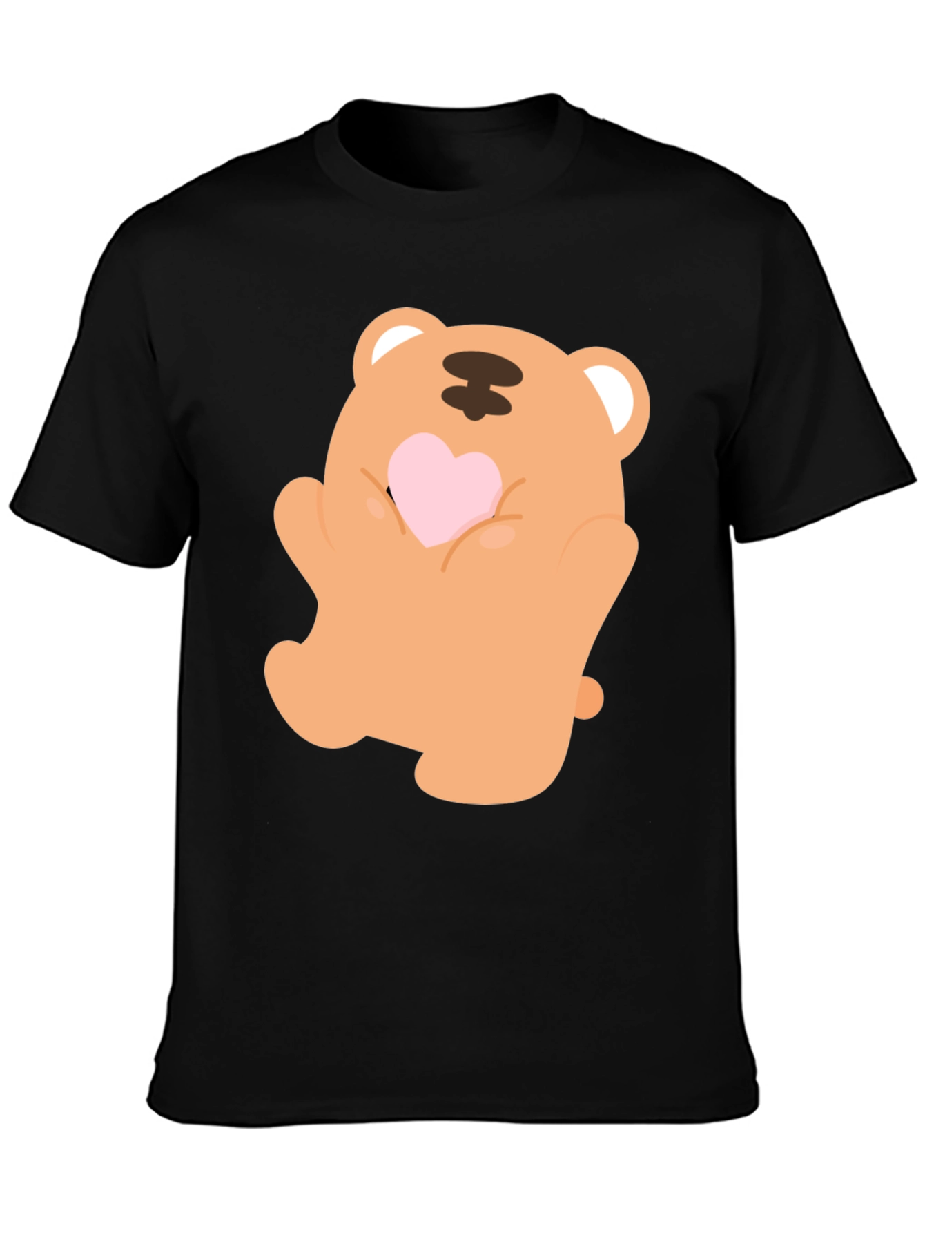 Cute Bear Holding Heart Graphic Tee
