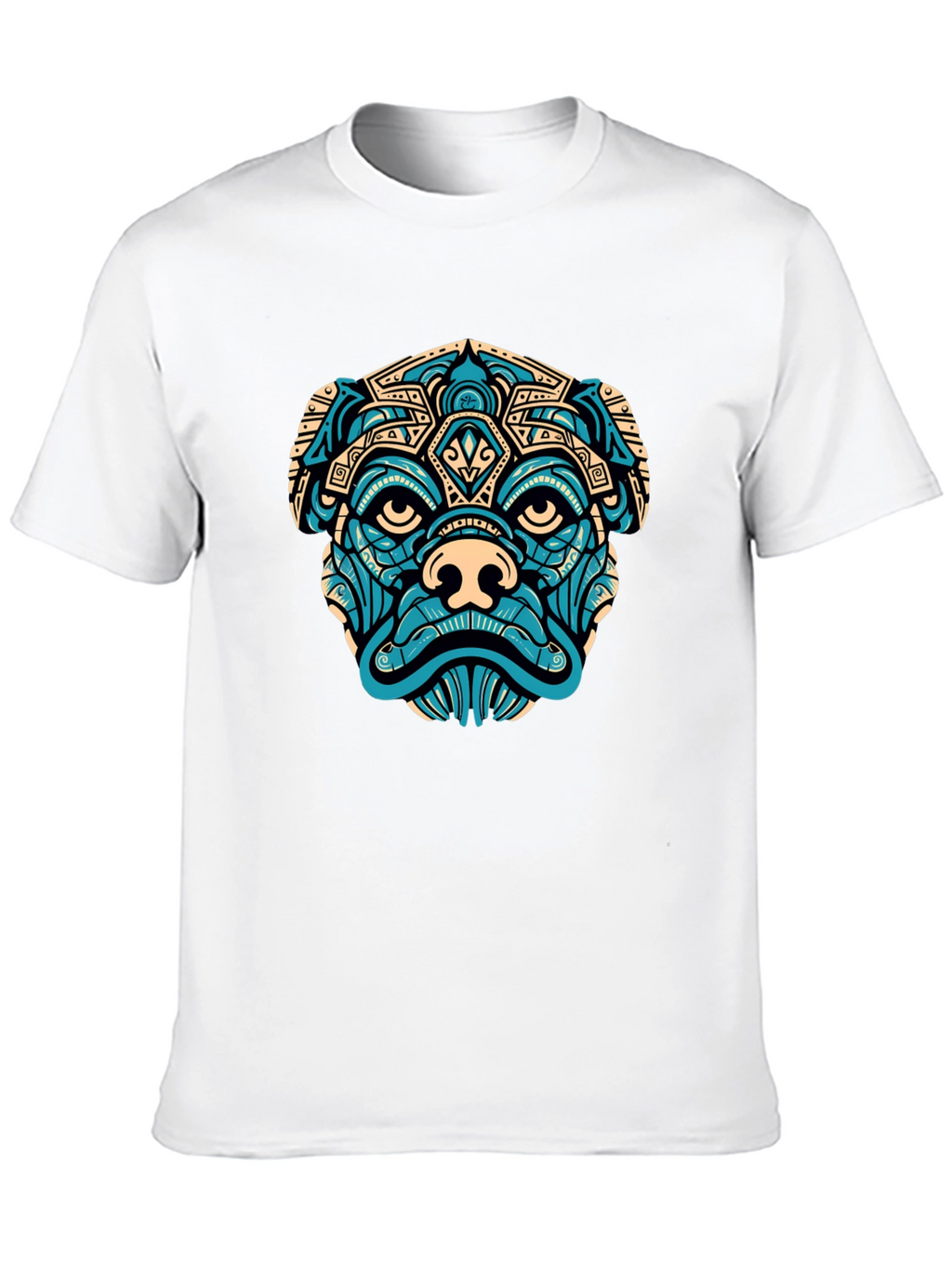 Aztec Pug Graphic T-Shirt - Black