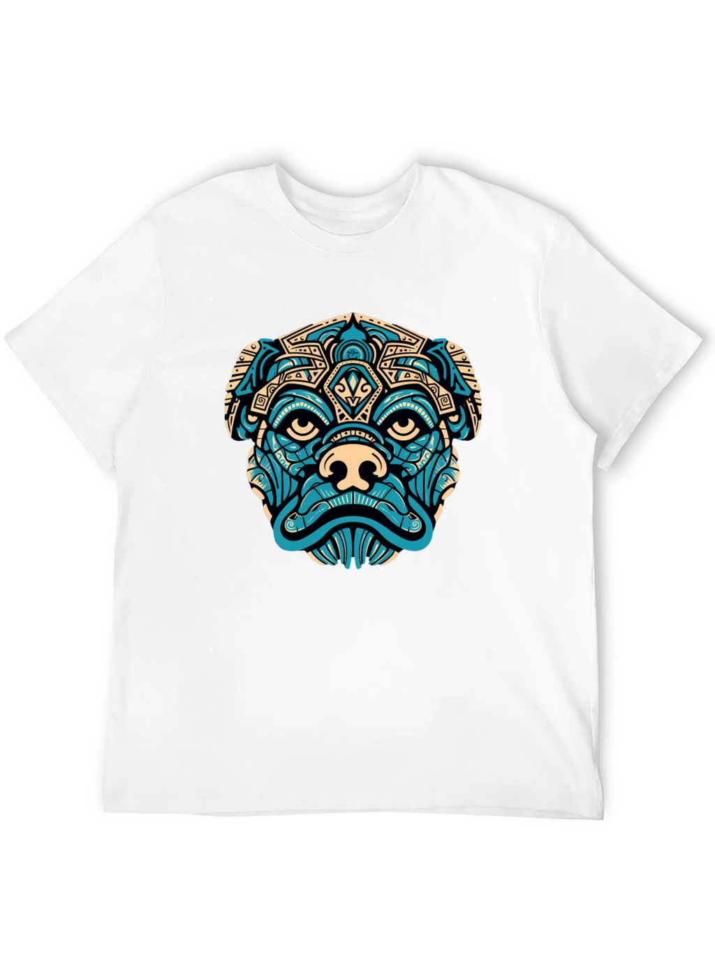 Aztec Pug Graphic T-Shirt - Black