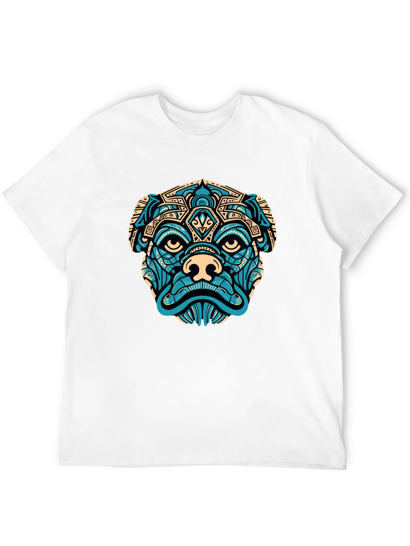 Aztec Pug Graphic T-Shirt - Black