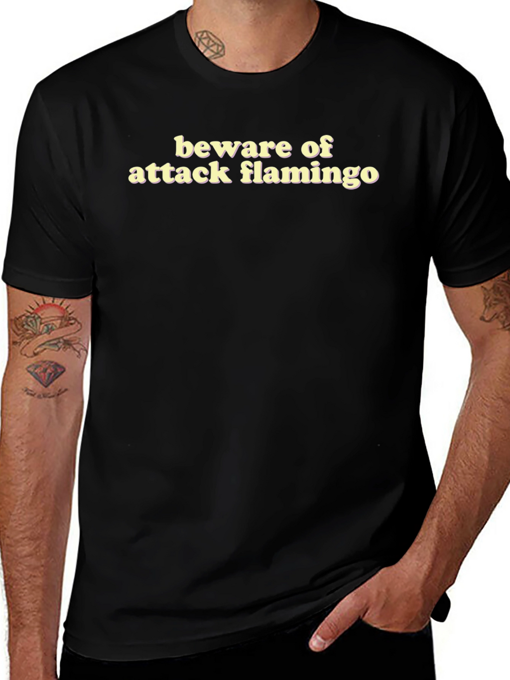 Beware of Attack Flamingo T-Shirt Funny Bird Tee