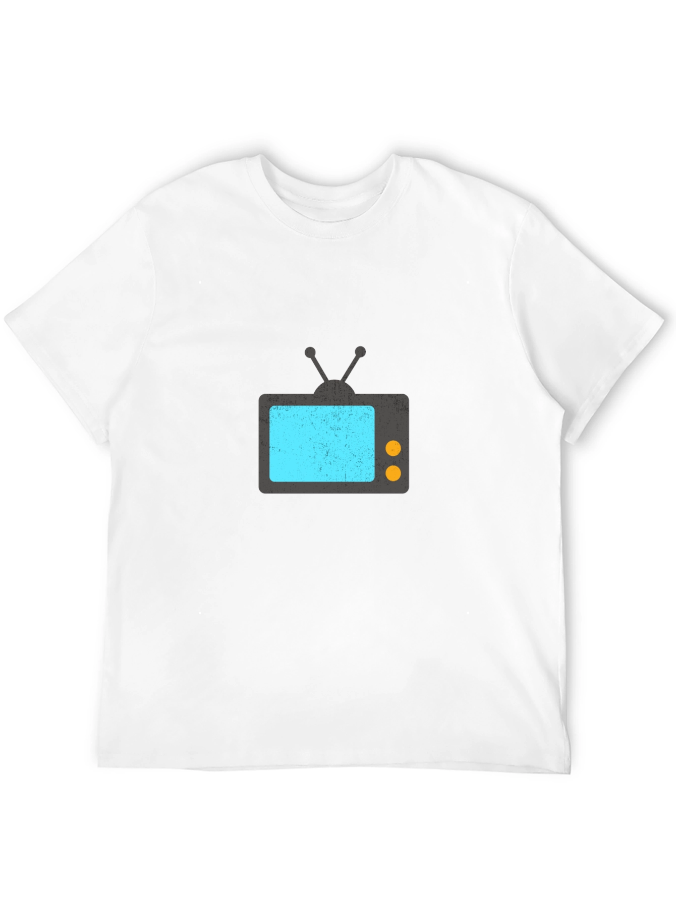 Retro TV Graphic Tee - Black Casual T-Shirt