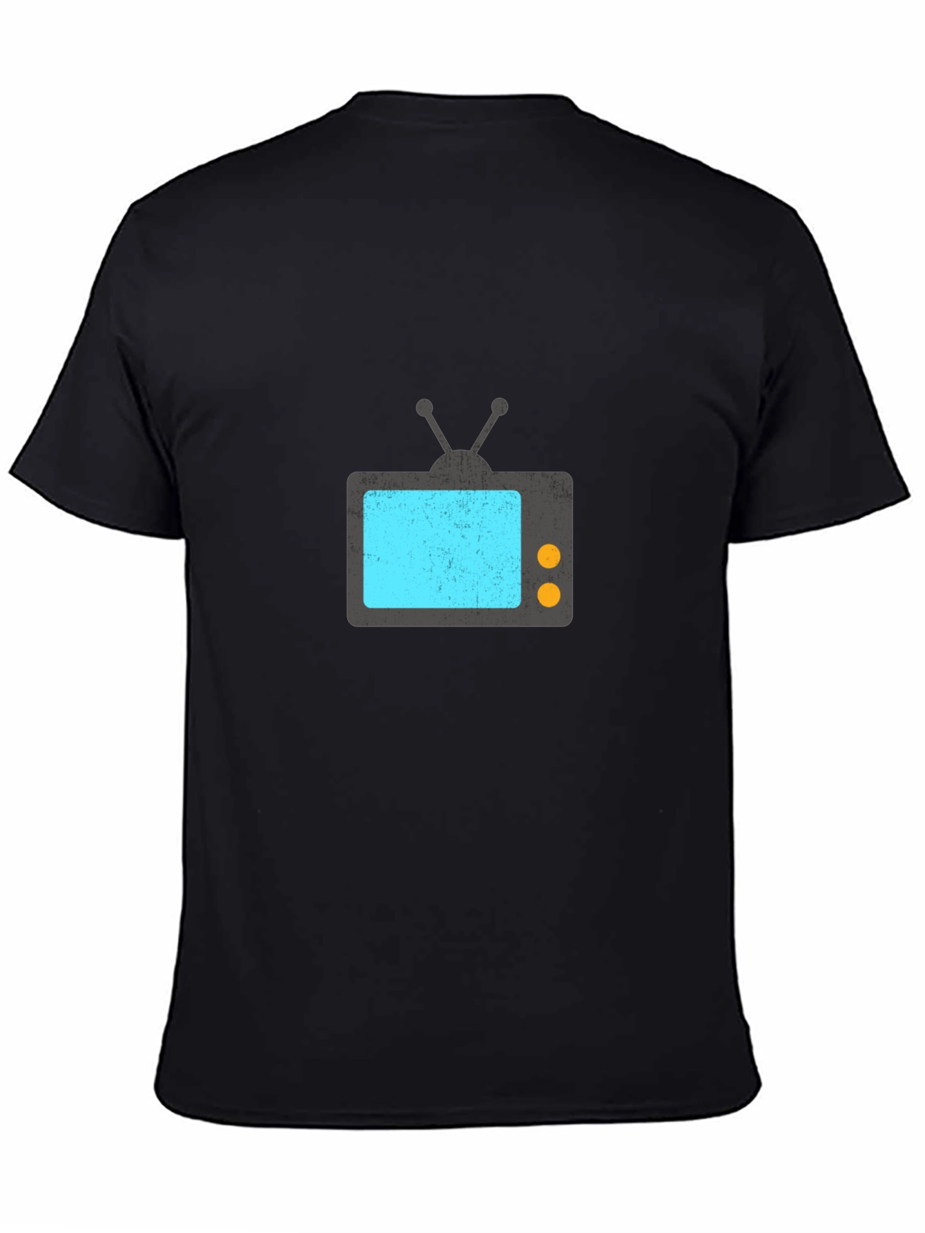Retro TV Graphic Tee - Black Casual T-Shirt