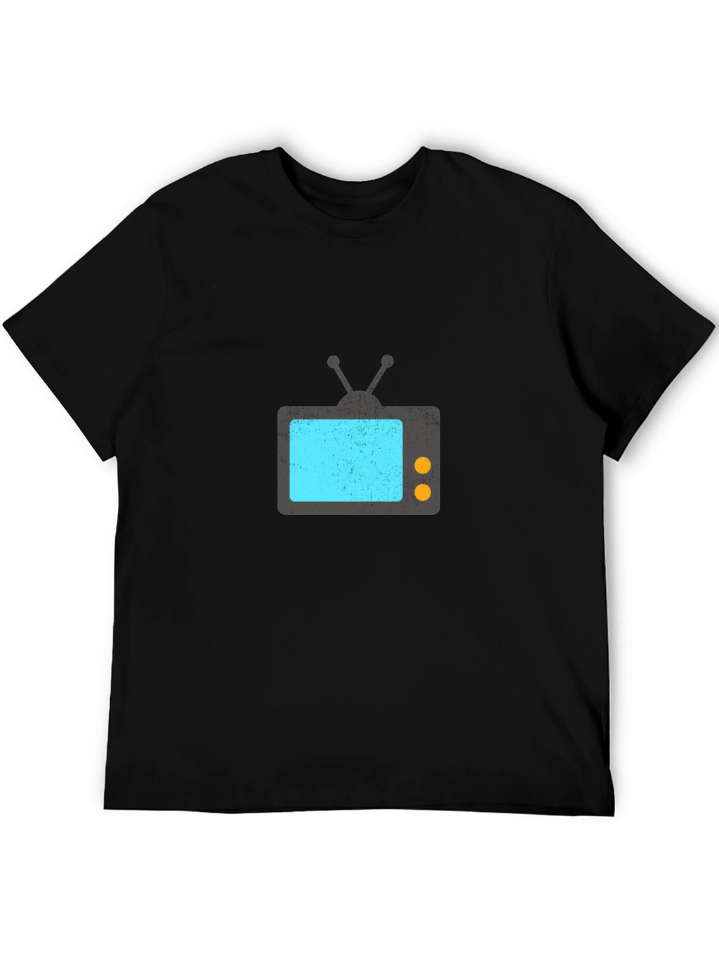 Retro TV Graphic Tee - Black Casual T-Shirt