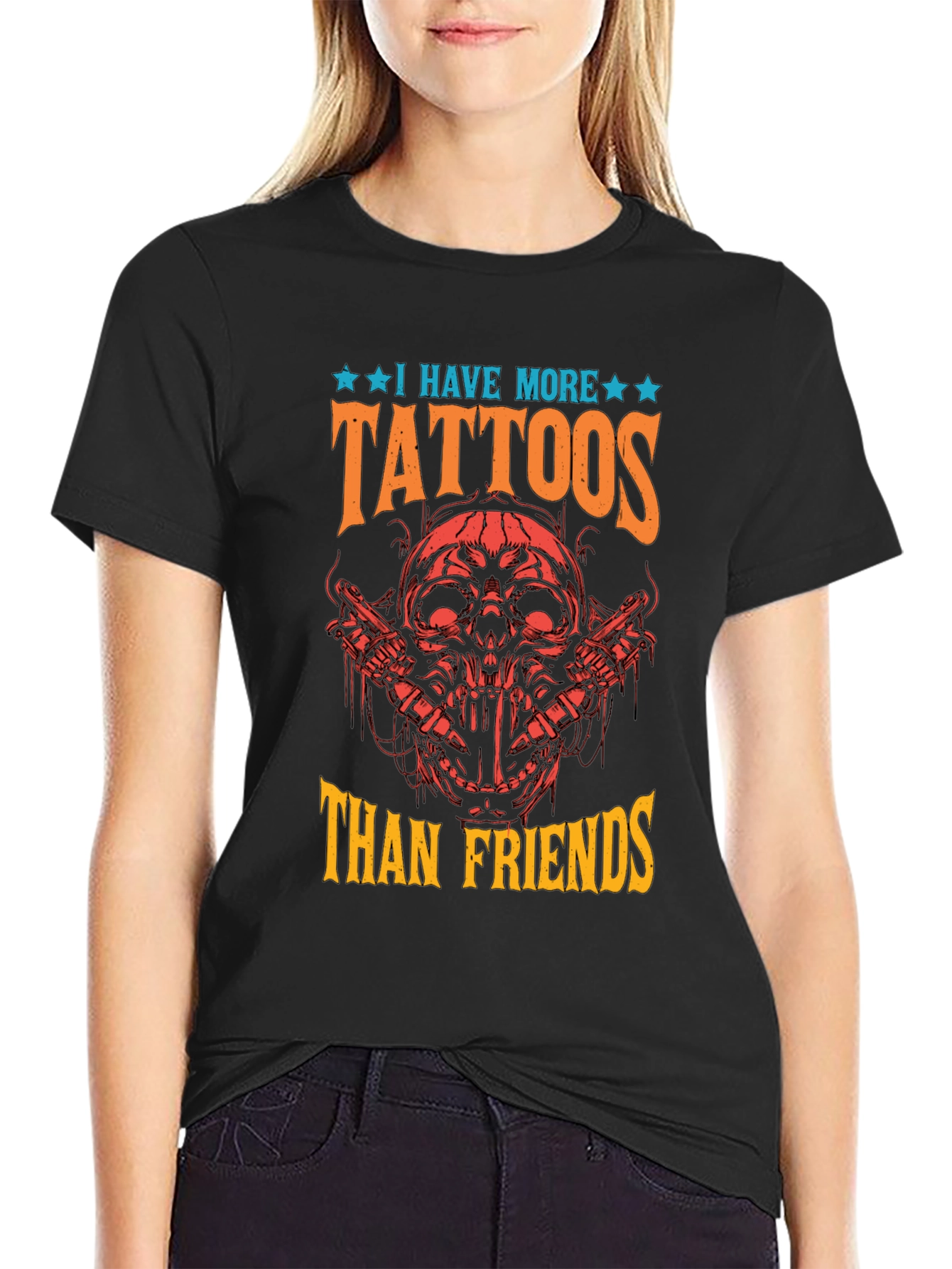 Tattoo Lover T-Shirt: I Have More Tattoos Than Friends Graphic Tee