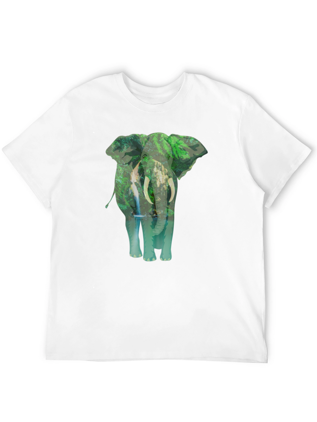Elephant Jungle Graphic Tee - Black