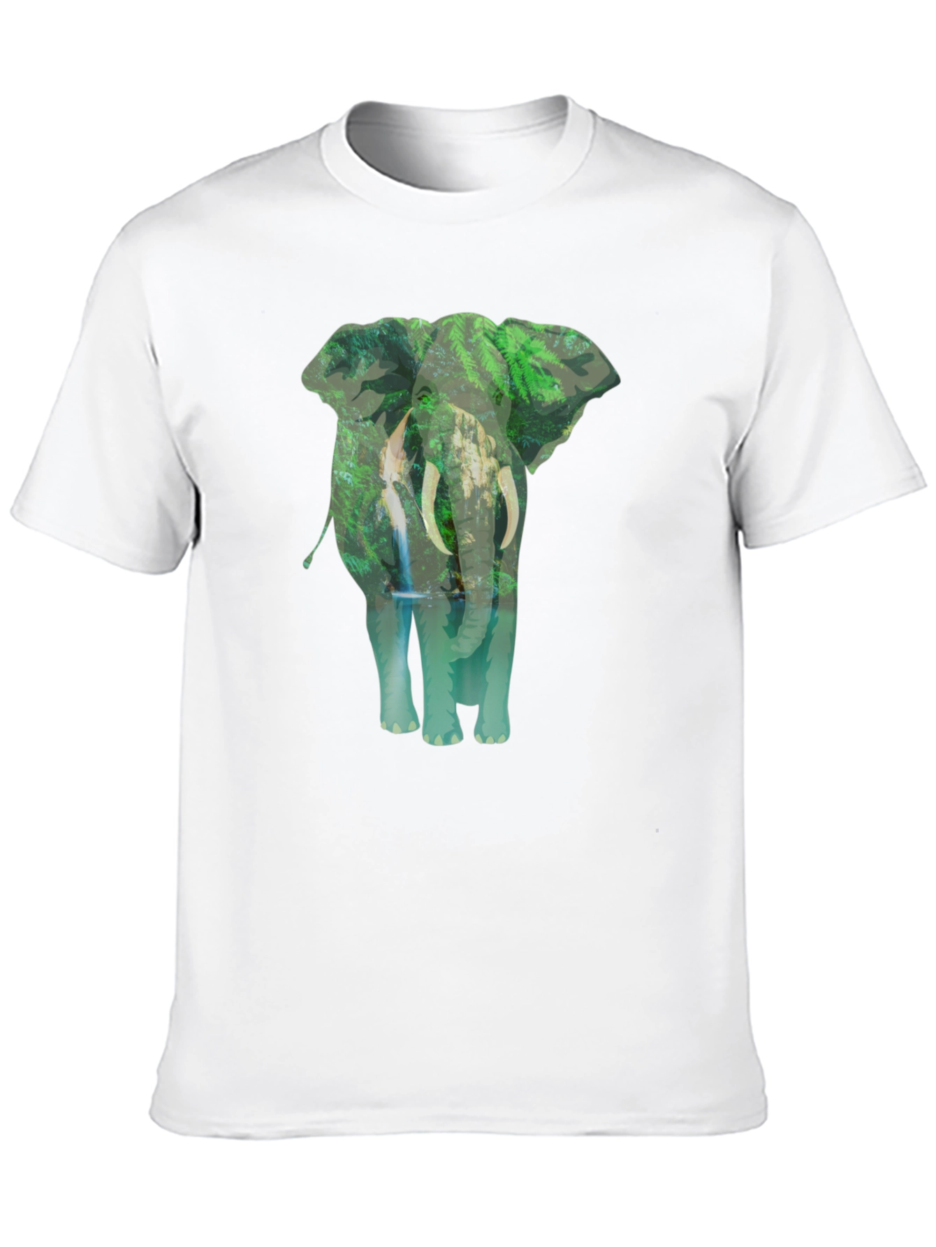 Elephant Jungle Graphic Tee - Black