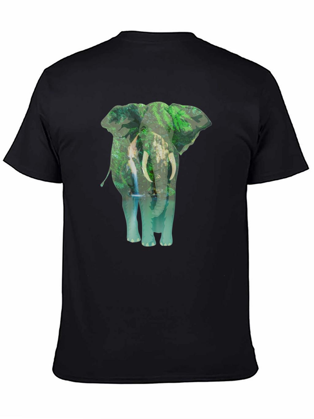 Elephant Jungle Graphic Tee - Black