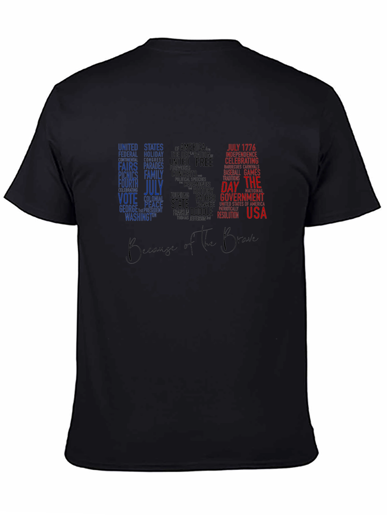 Patriotic USA Word Art T-Shirt
