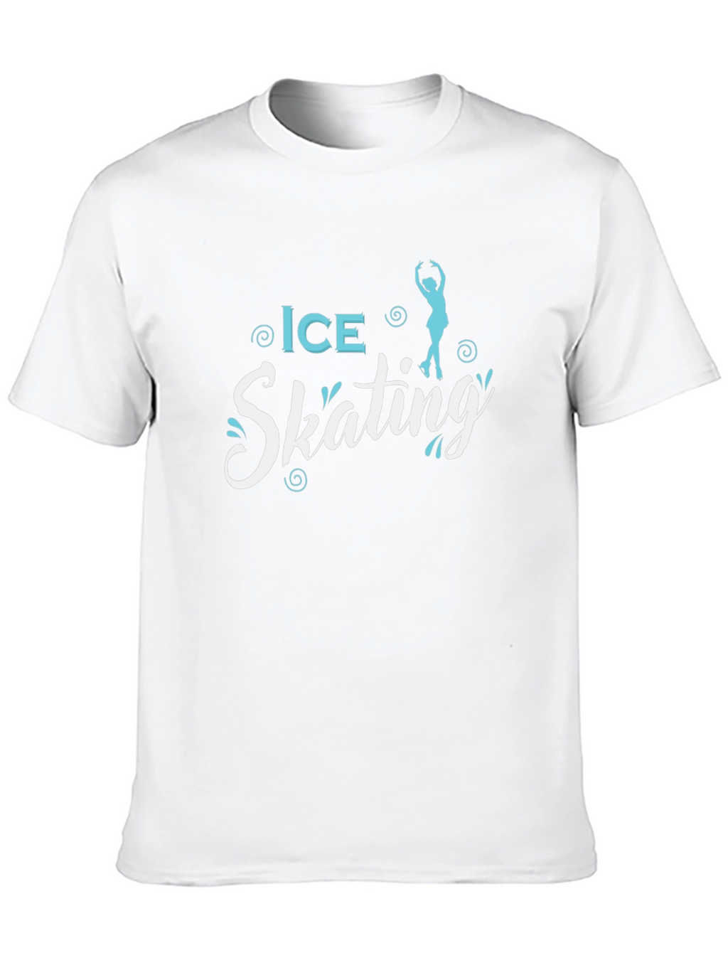 Ice Skating Graphic Tee - Black Cotton T-Shirt