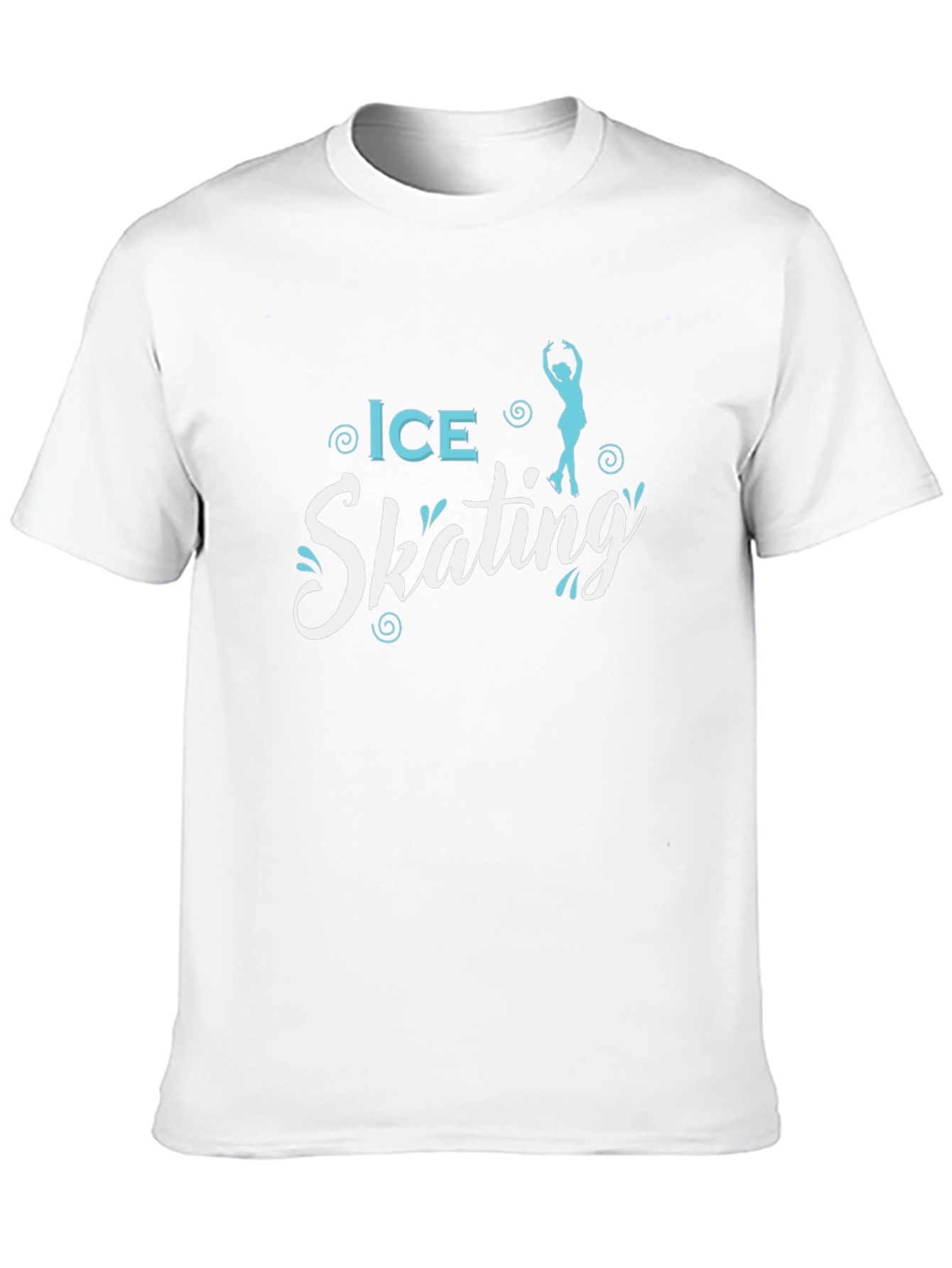 Ice Skating Graphic Tee - Black Cotton T-Shirt