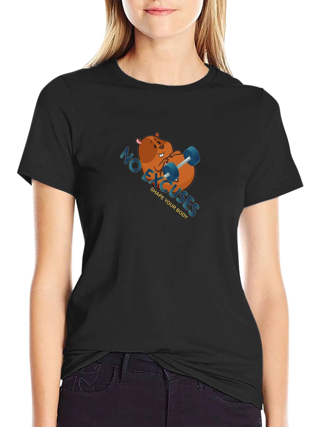 Funny Workout Beaver T-Shirt - No Excuses!