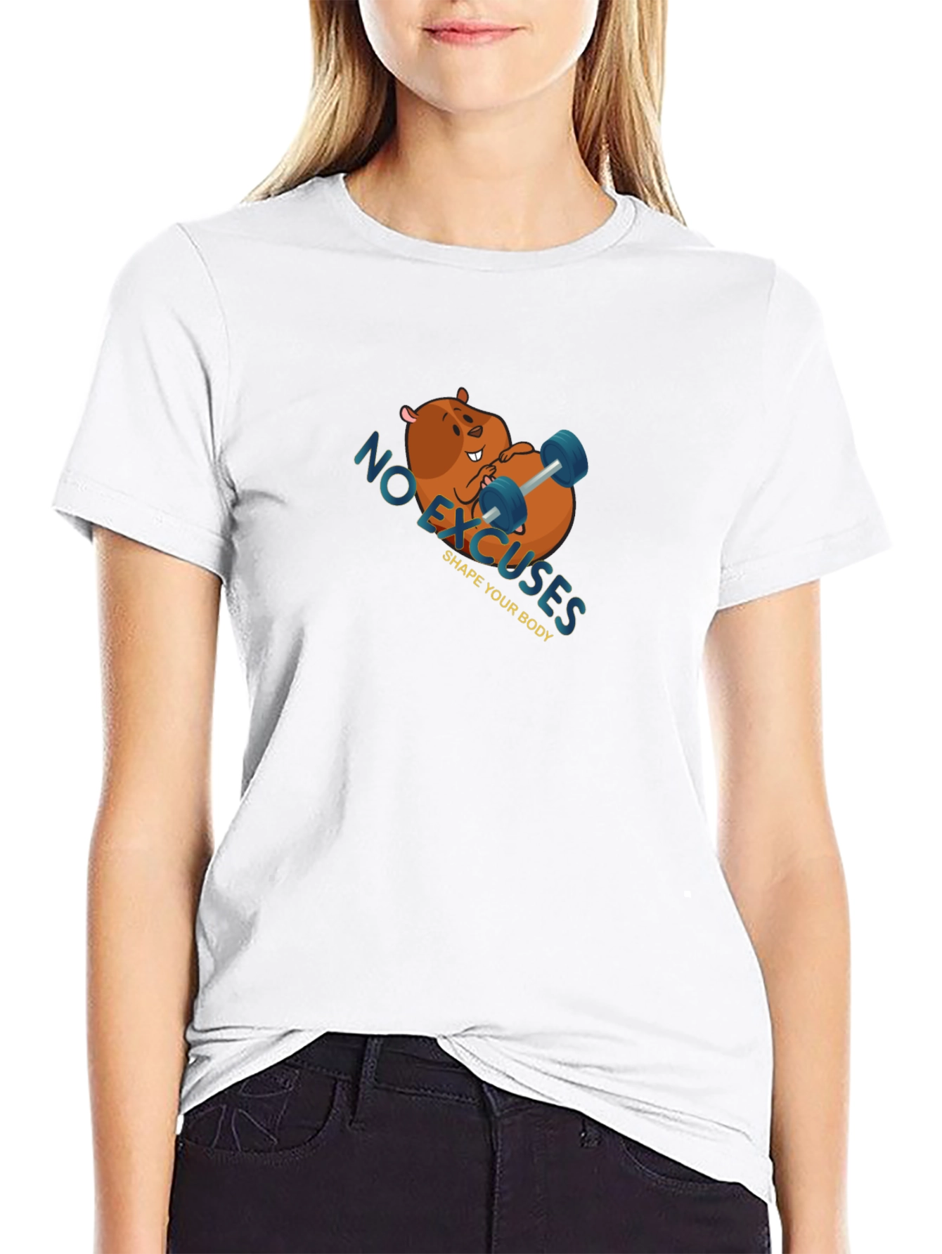 Funny Workout Beaver T-Shirt - No Excuses!