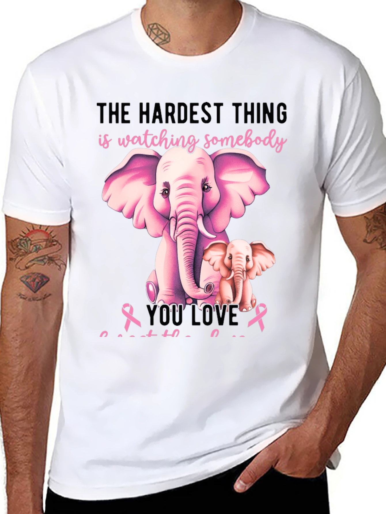 Elephant Breast Cancer Awareness T-Shirt