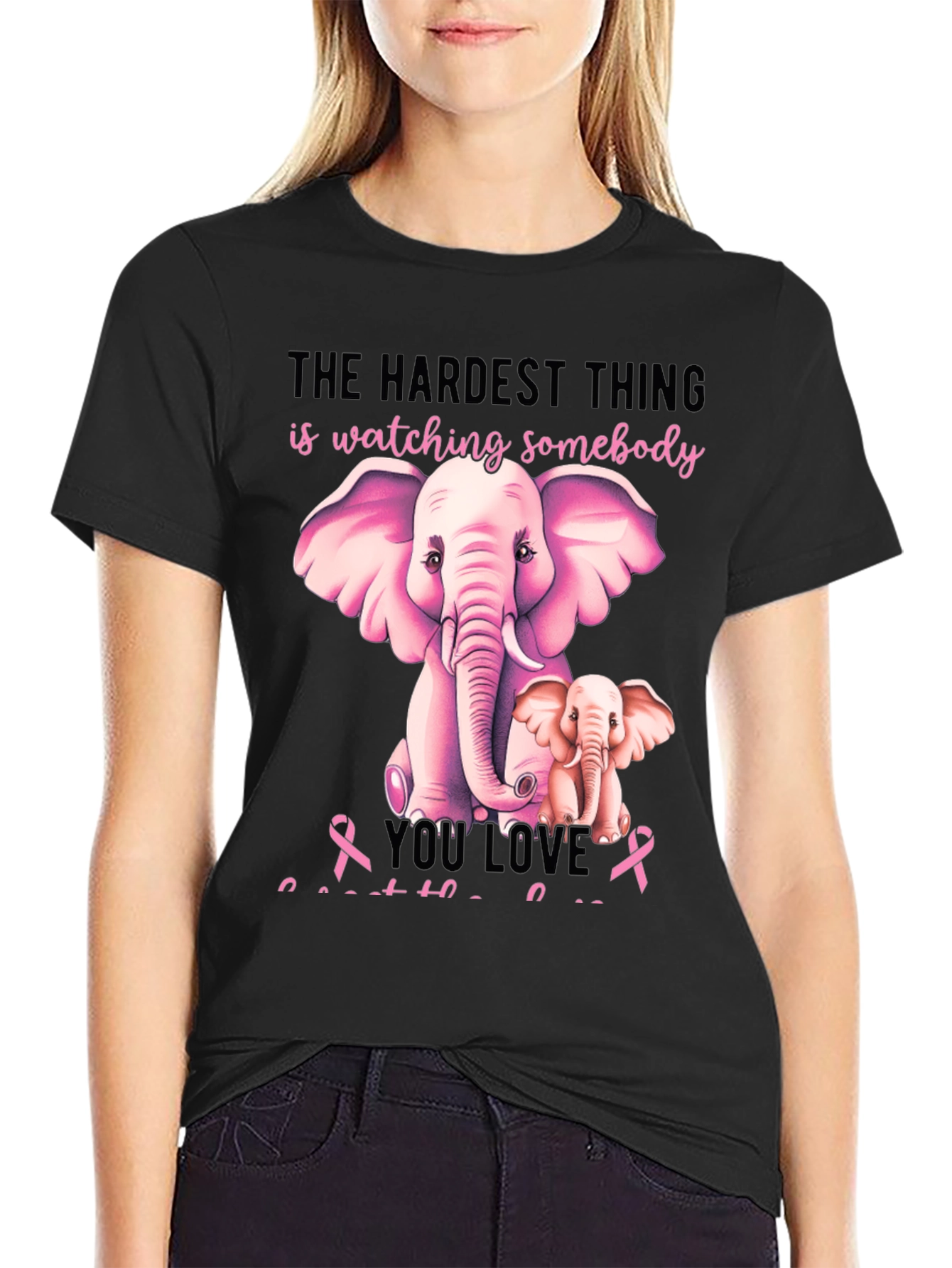 Elephant Breast Cancer Awareness T-Shirt