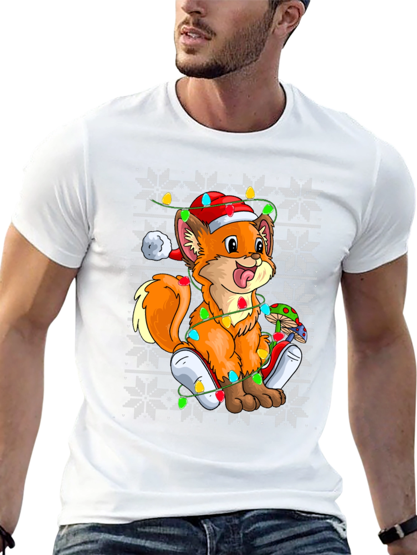 Festive Fox Ugly Christmas Sweater T-Shirt