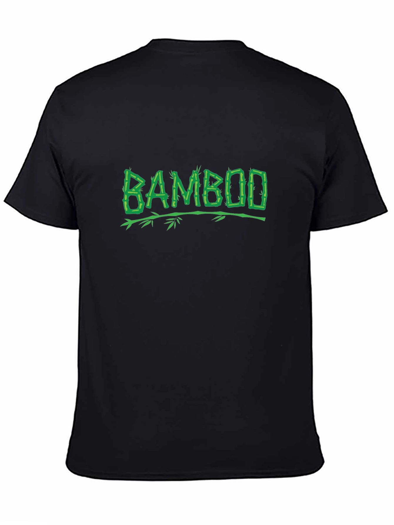 Bamboo Graphic Print Black T-Shirt