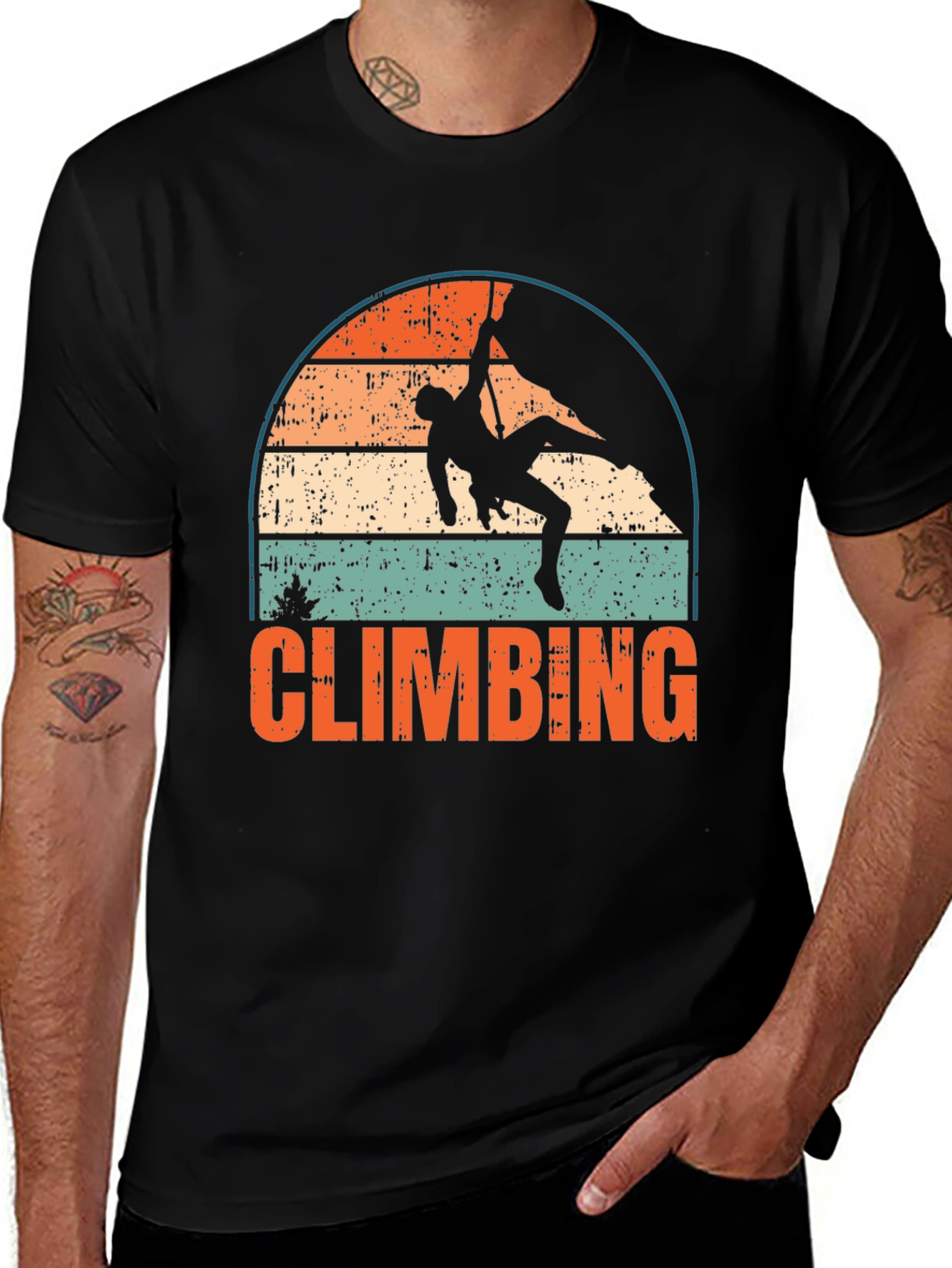 Retro Climbing T-Shirt - Vintage Style Climber Tee
