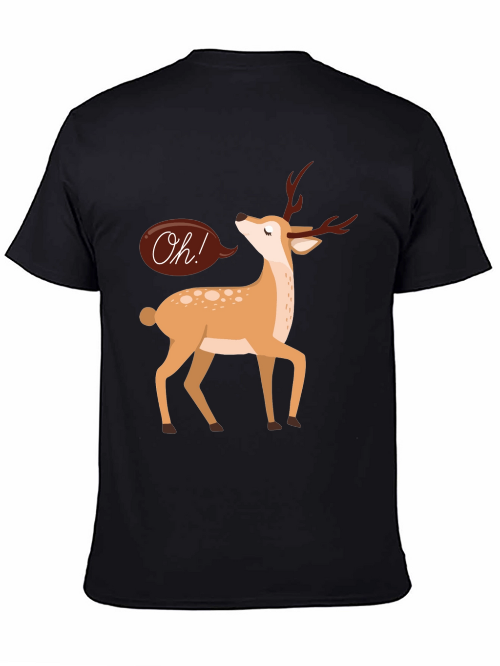 Oh Deer T-Shirt - Black Cotton Graphic Tee