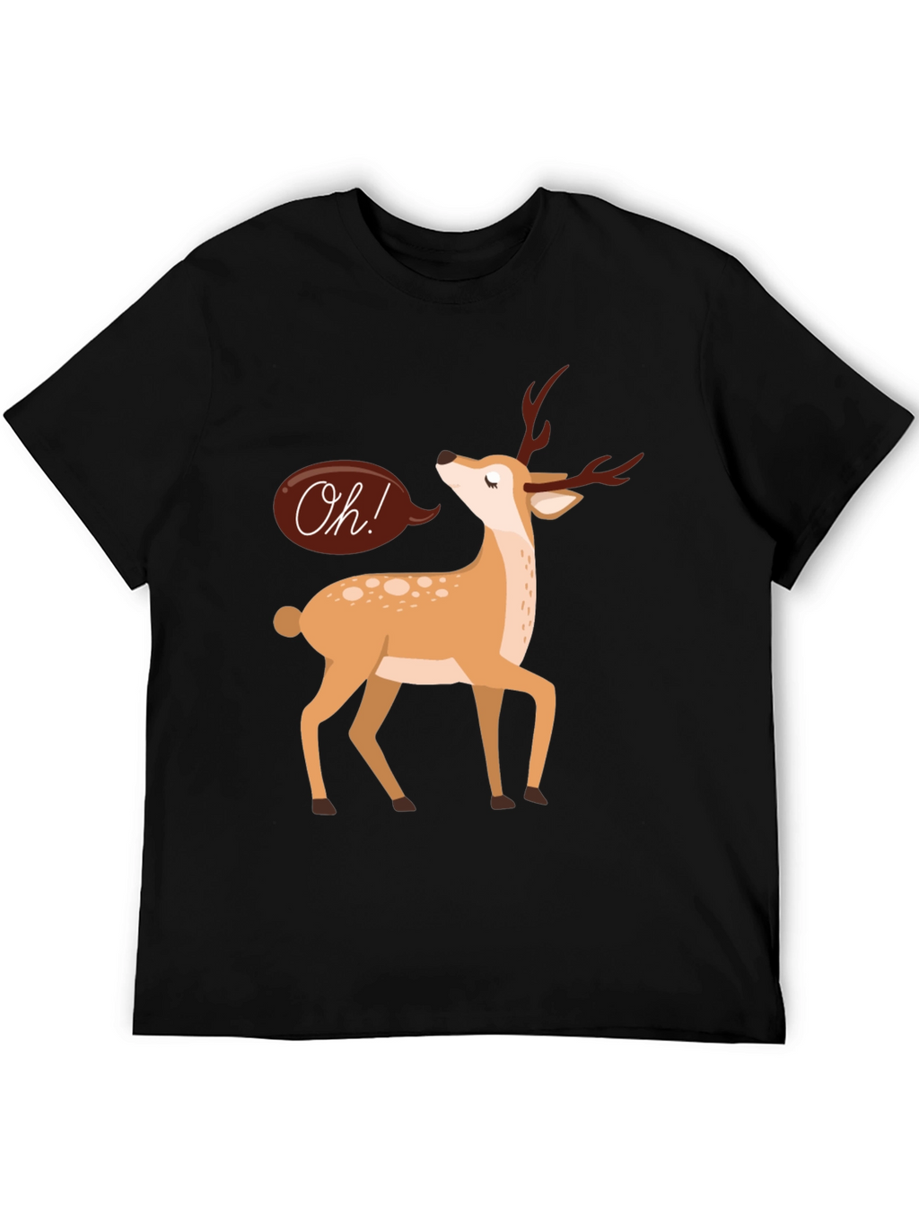 Oh Deer T-Shirt - Black Cotton Graphic Tee