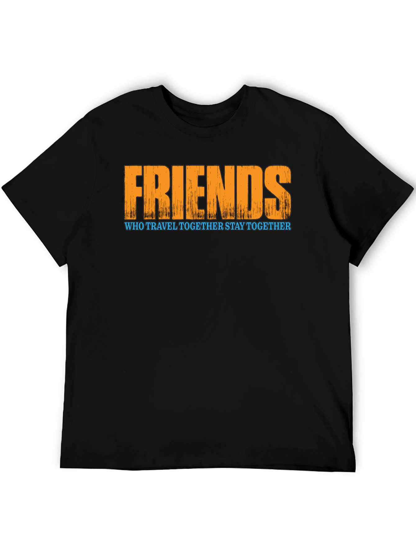 Friends Travel Together T-Shirt - Black Graphic Tee